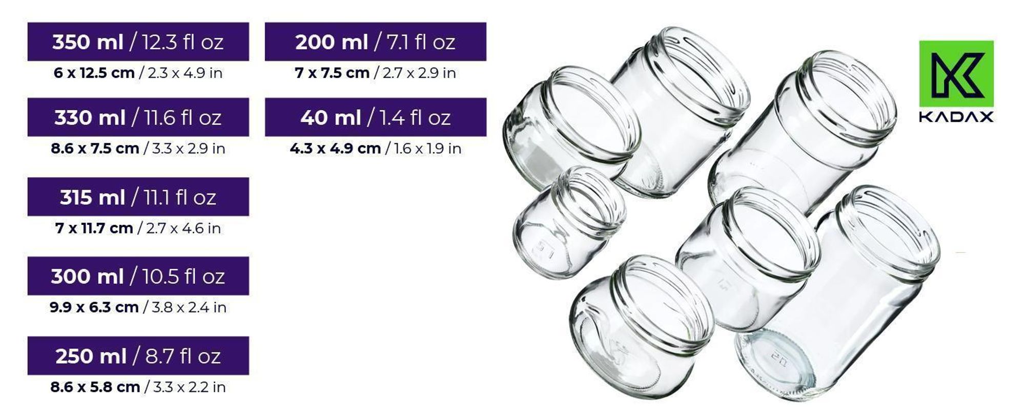 KADAX kleine Einmachgläser 250 ml, Marmeladengläser mit Deckel, Luftdichte Gläschen zum Verschenken