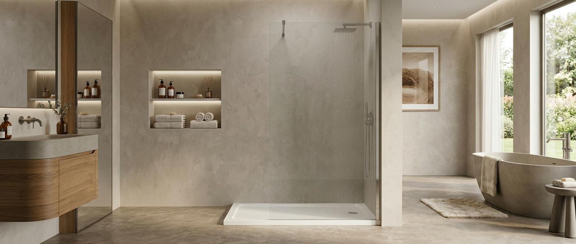 Walk in Dusche 120 x 195 cm Duschwand 195cm Duschtrennwand Duschabtrennung 8mm NANO klares Glas CD