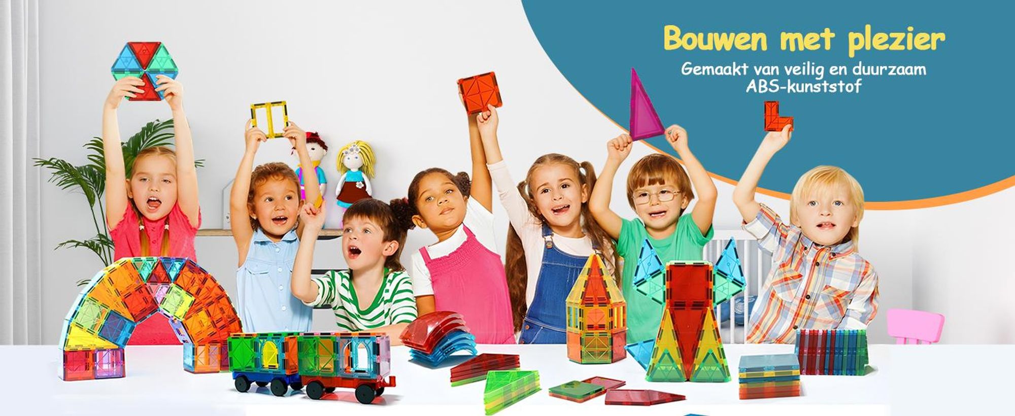Olvy Magnetische bouwstenen, 74-delig – Montessori constructiespeelgoed voor kinderen vanaf 3 jaar, magnetische tegels, compatibel met Magna Tiles & Connetix
