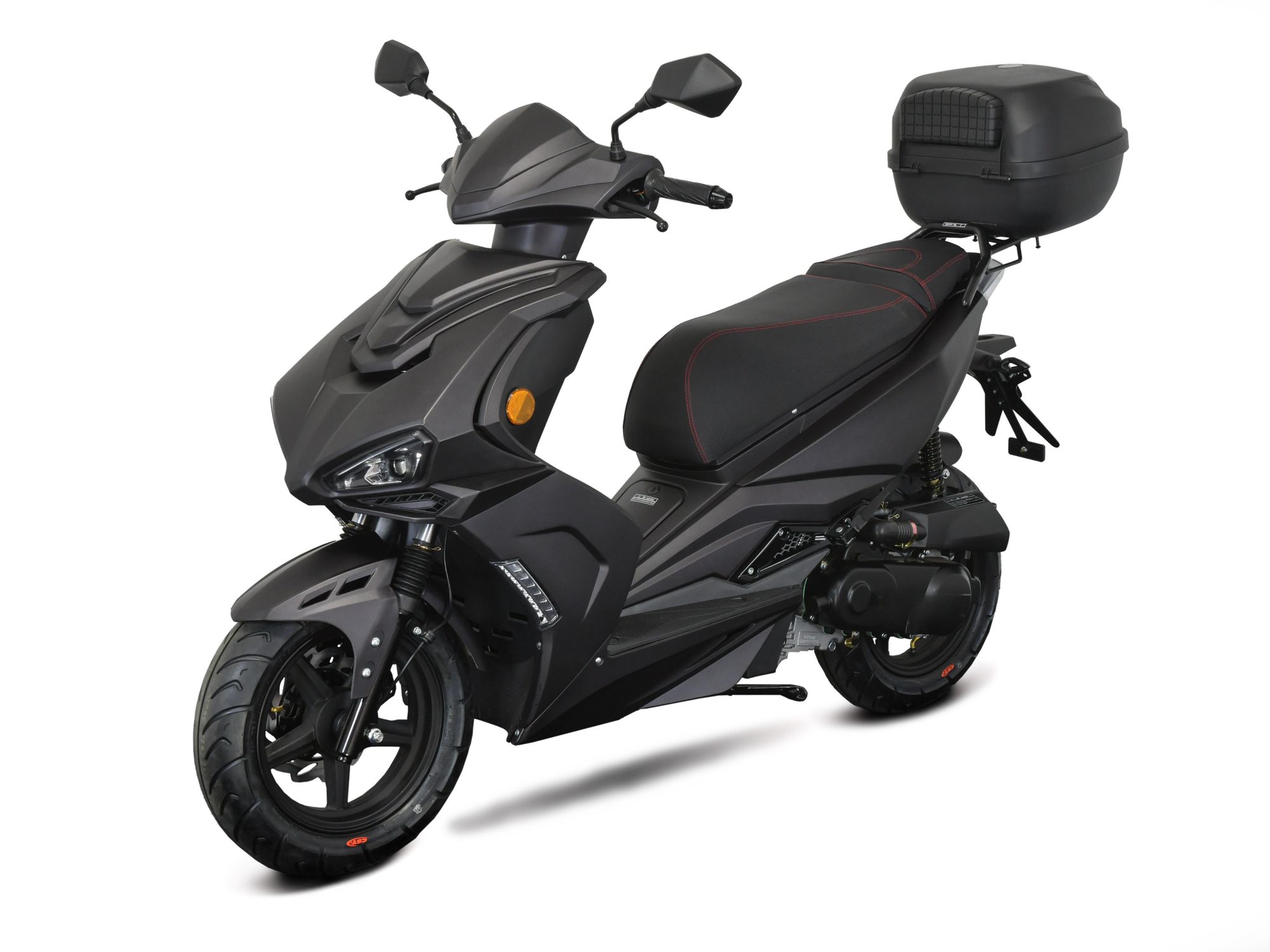 Motorroller Striker 50ccm 45 km/h Euro 5,LED, mit Top Case - mattschwarz GT Union