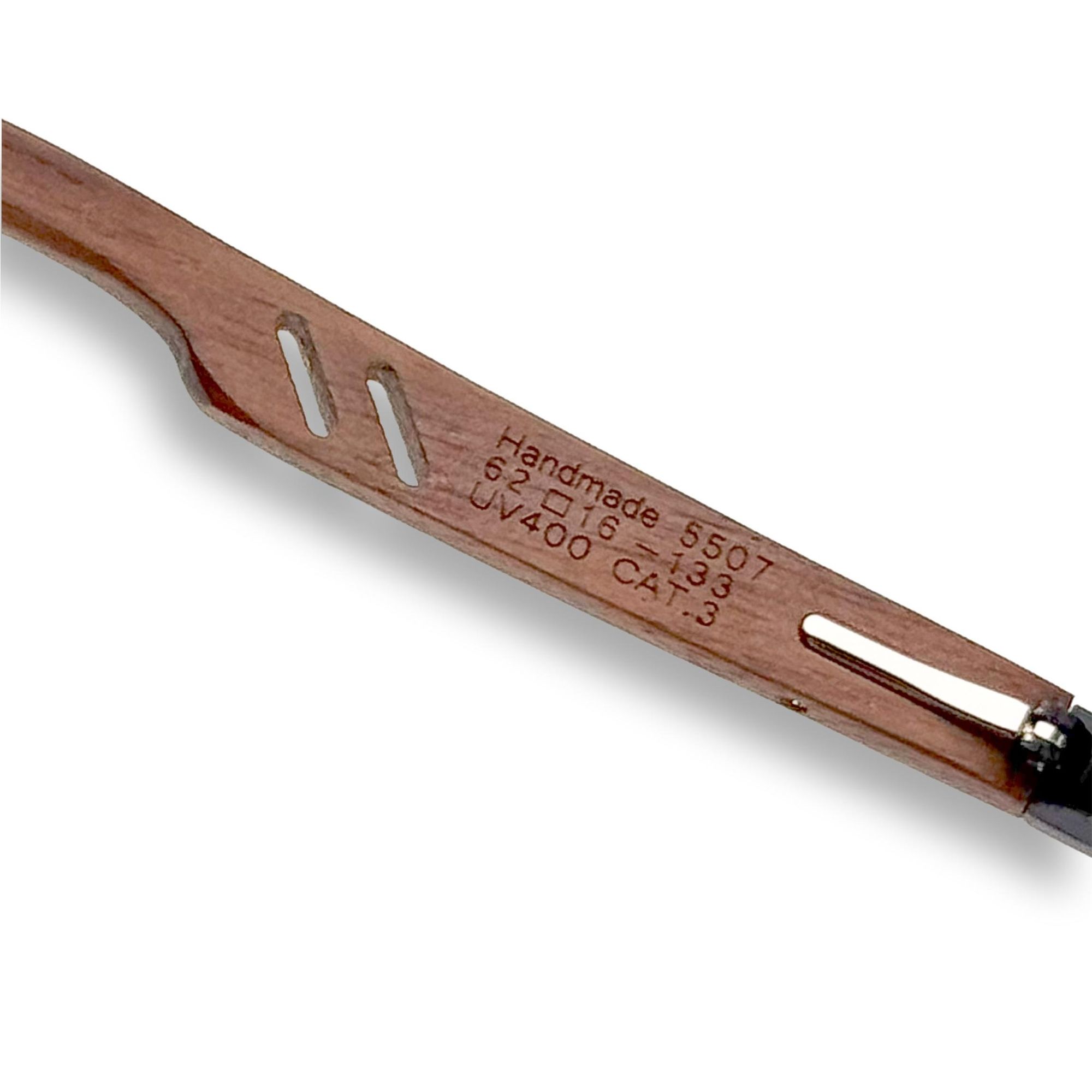 Sonnenbrille Herren Polarisiert UV400, Silber Verspiegelt Holz Sonnenbrille Nerd-Stil, Walnussholz-Bügel inkl. Etui & Zubehör, EVI DESIGN Silver