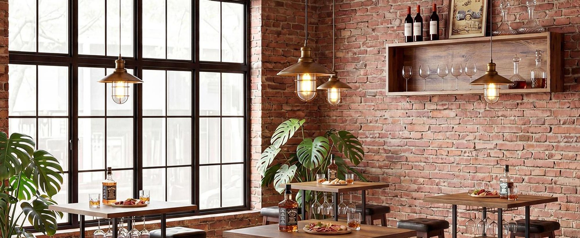 Tribesigns 95cm quadratischer Bartisch, Stehtisch mit Glashalter, Weinschrank mit offenen Ablagefächern, Bistrotisch, Braun