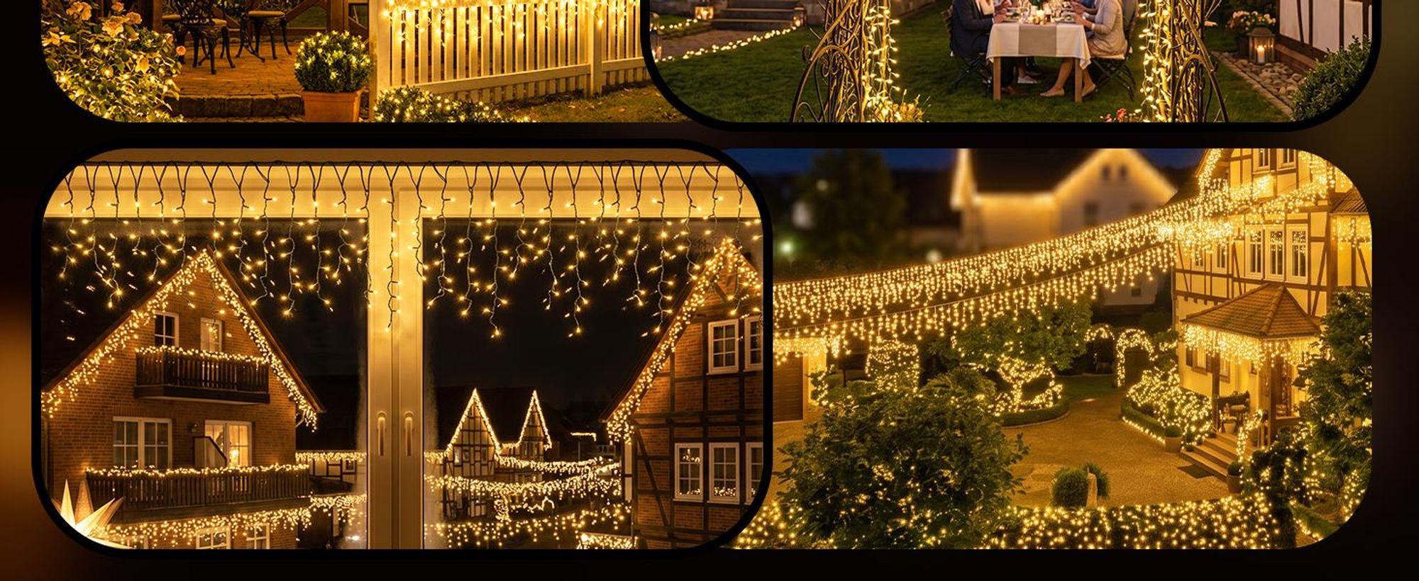 SALCAR Eisregen Lichterkette Solar Außen, 15.6M 480er LED Eiszapfen Lichtervorhang Fenster ,13 Modi Beleuchtung Solarlichterkette mit Fernbedienung