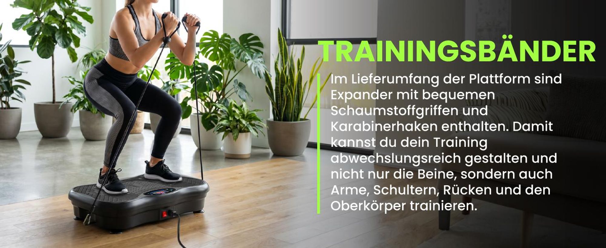 Vibrationsplatte Fitnessplatte 150W Trainingsbänder Fernbedienung 150kg Lautsprecher Expander