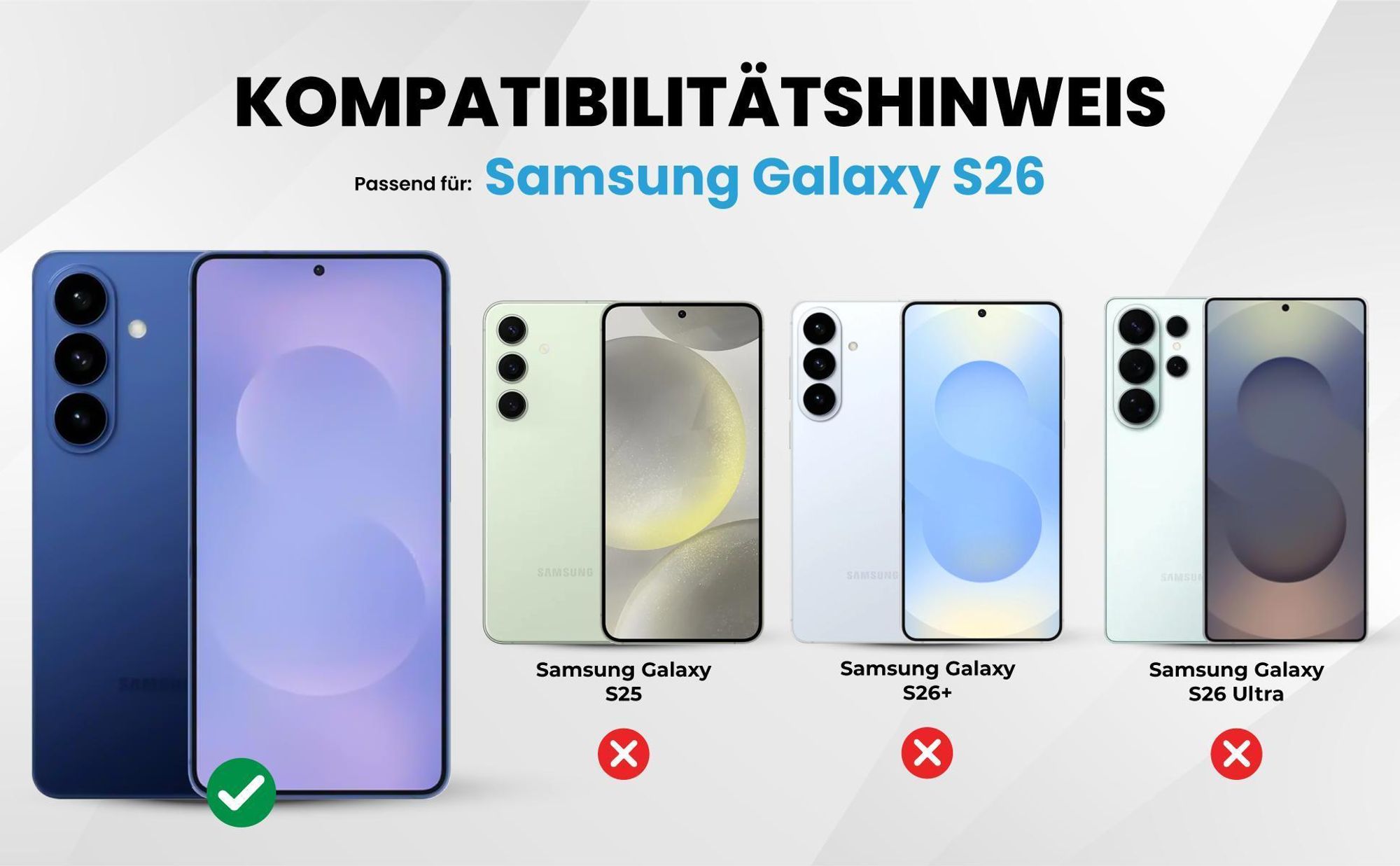 Kompatibilitätshinweise Hülle für Samsung Galaxy S26