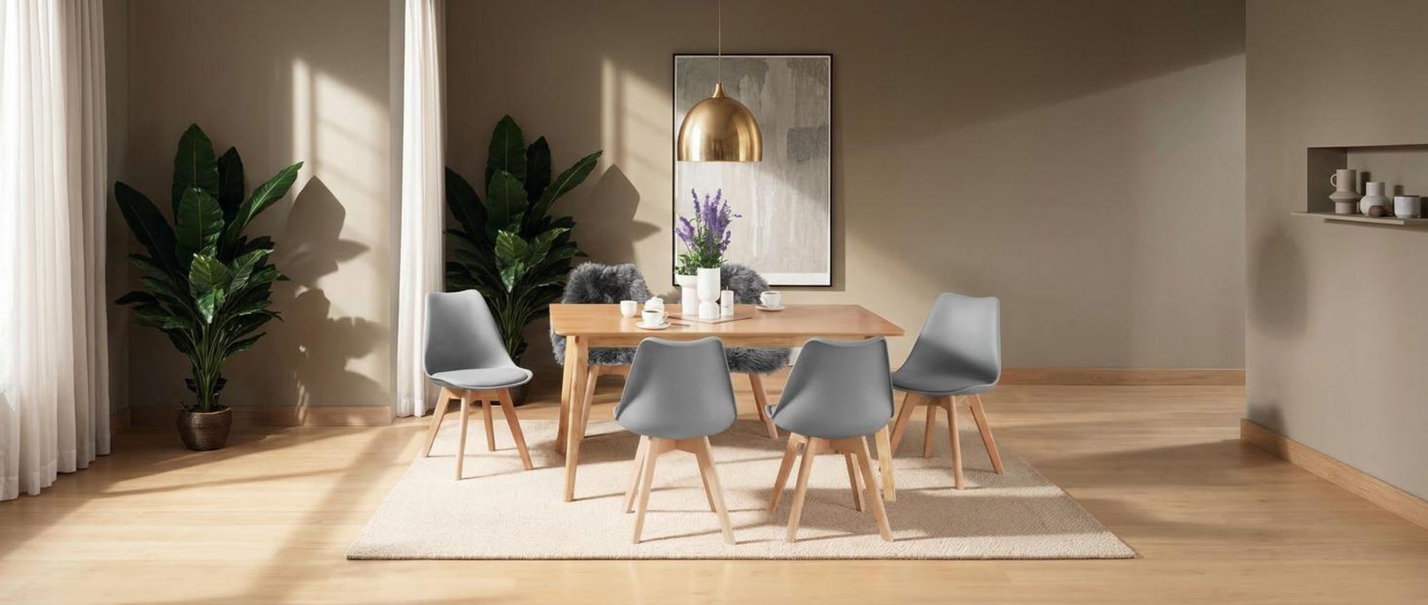 tectake® Set Esszimmerstuhl Frederikke Scandi-Design 49 x 53 x 82 cm