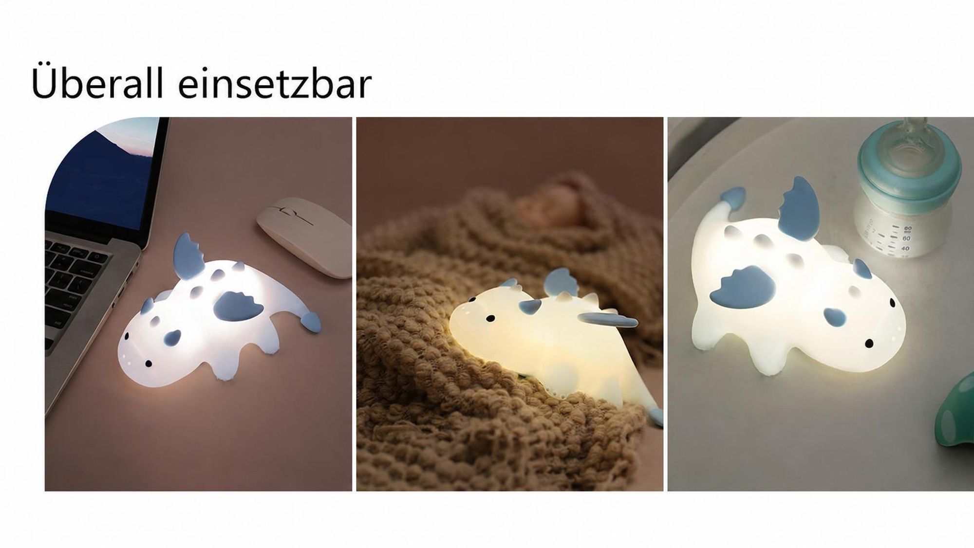 LED Nachtlicht Silikon Birne Touch Nachtlampe mit Timer,7 Farbe dimmbar,Schlaflicht Kinderzimmer tragbare Schlafhilfe Stilllicht,mit magnetischer Adso