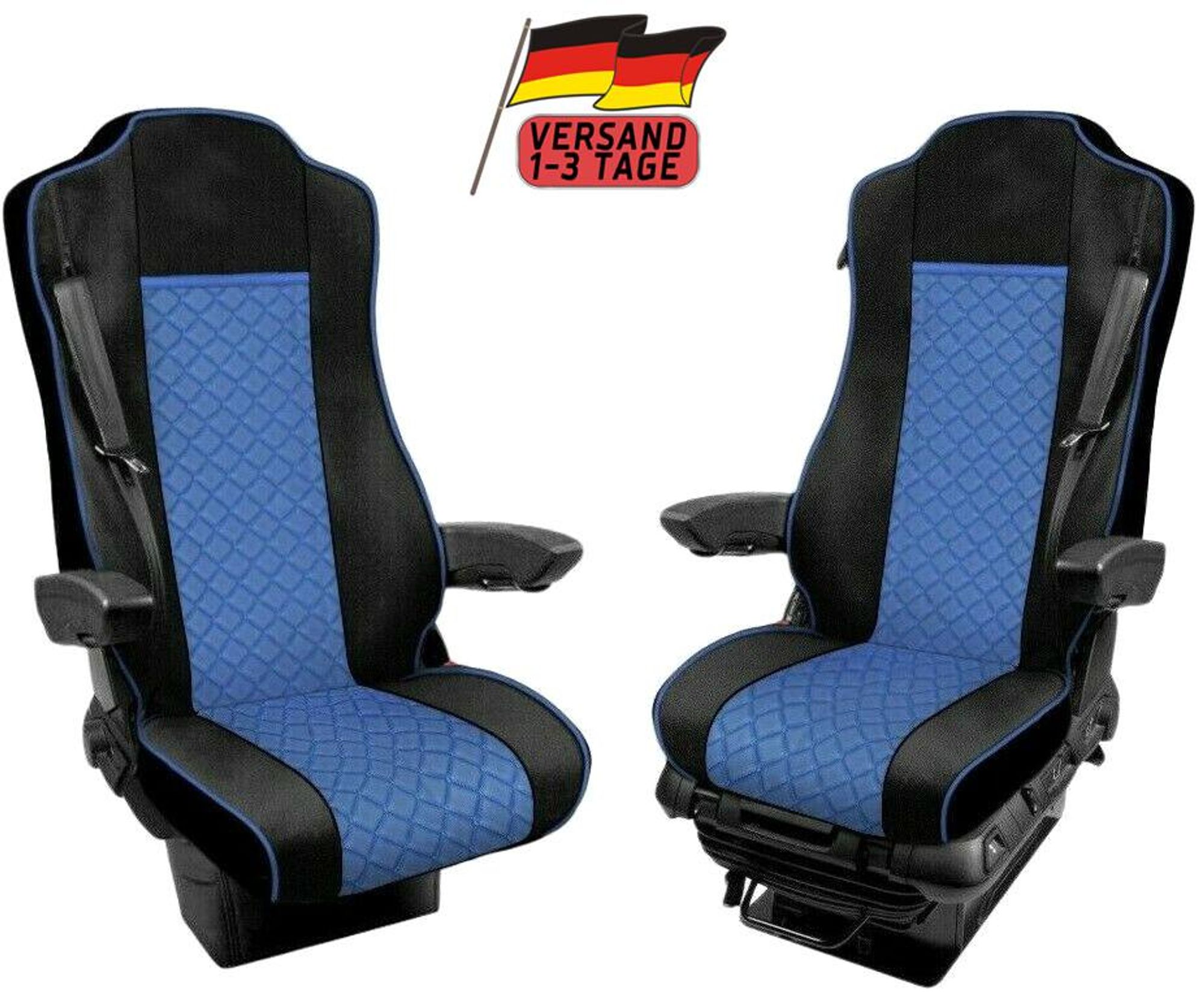 LKW Sitzbezüge Für Mercedes Actros MP4 - MP5 2015-2020 Blau / Schwarz