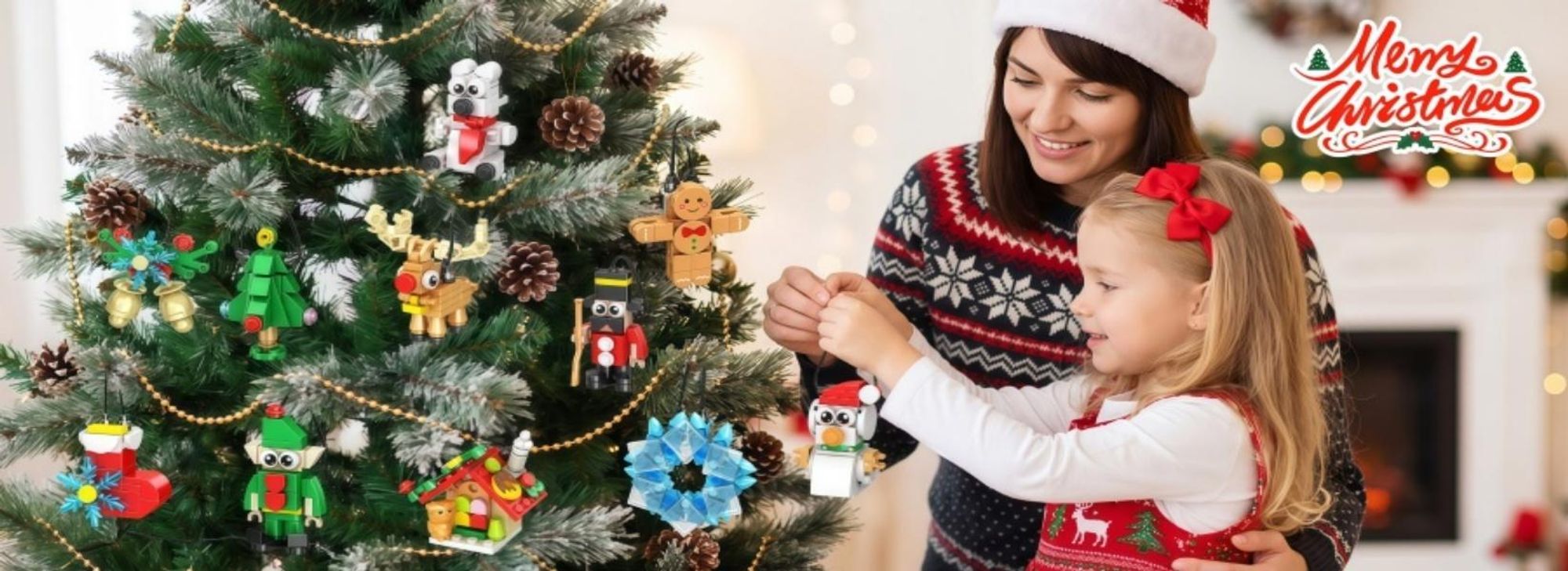 Adventskalender 2026 zum Bauen, 24 Tage Countdown, Weihnachtsbaumschmuck, Bausteine-Set, MINT-Spielzeug, 24 Baustein-Anhänger,700 Teile,Weihnachtsdeko