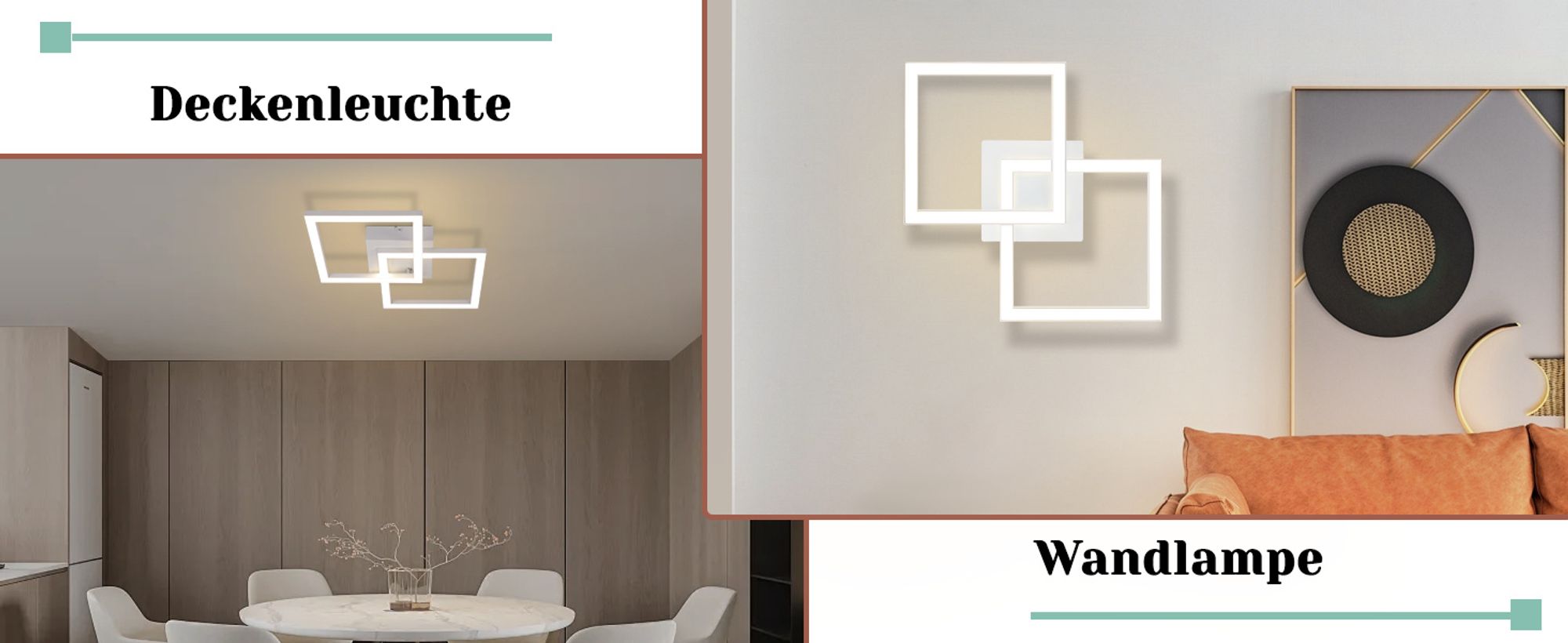 ZMH Deckenlampe LED Deckenleuchte Küche Modern Küchenlampe 24W 4000K Wohnzimmerlampe Design Flurlampe Neutralweiß Schlafzimmerlampe Flur Deckenbeleuchtung Weiß für Kinderzimmer Schlafzimmer