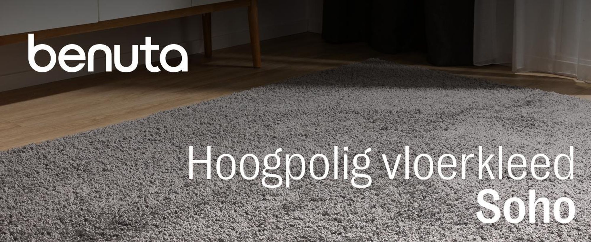 benuta tapijt voor de woonkamer Soho Taupe 240x340 cm Tapijt met hoog pool Woonkamer-tapijt Rechthoekig Antislip Zacht Pluche Shaggy