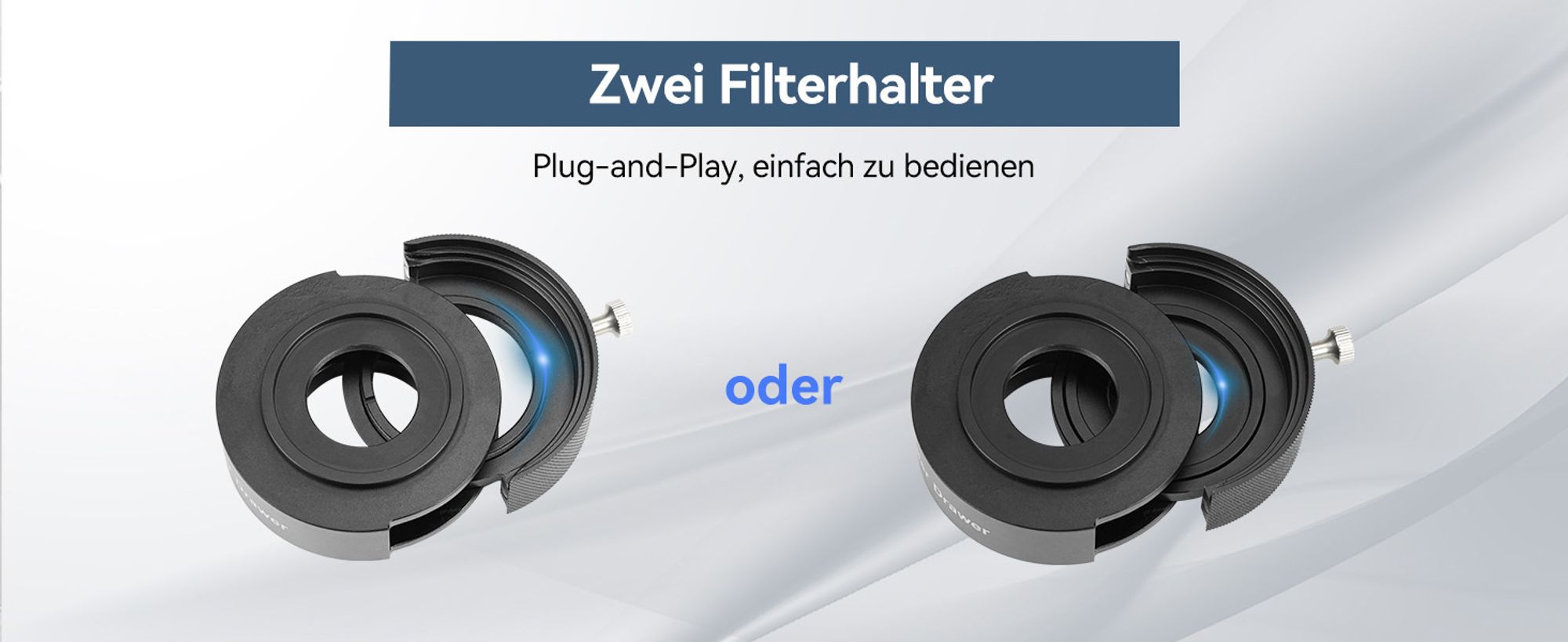 Svbony SV226 Teleskop Filterrad M42-M48, Teleskop Filterschublade Enthält Zwei 2" Filterhalter Kompatibel mit 1,25" und 2" Filter