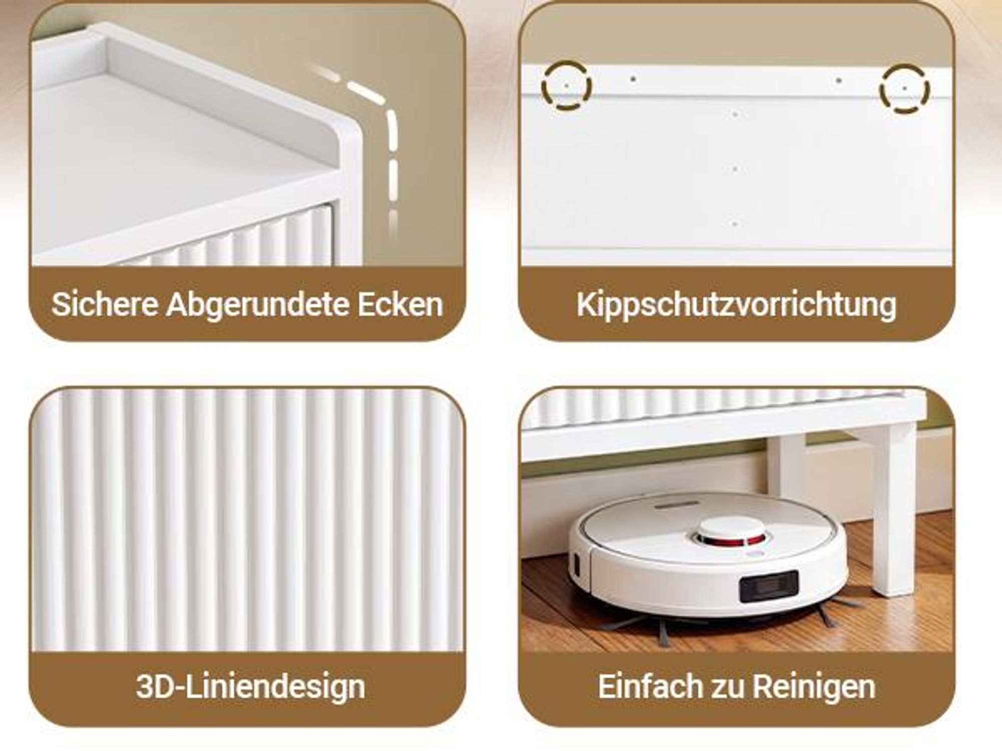 SoBuy schmaler Schuhschrank 19 cm tief mit 4 Klappen Schuhkipper für Flur mit modernem Linien-Design platzsparendes Schuhregal für Eingänge FSR177-L-W