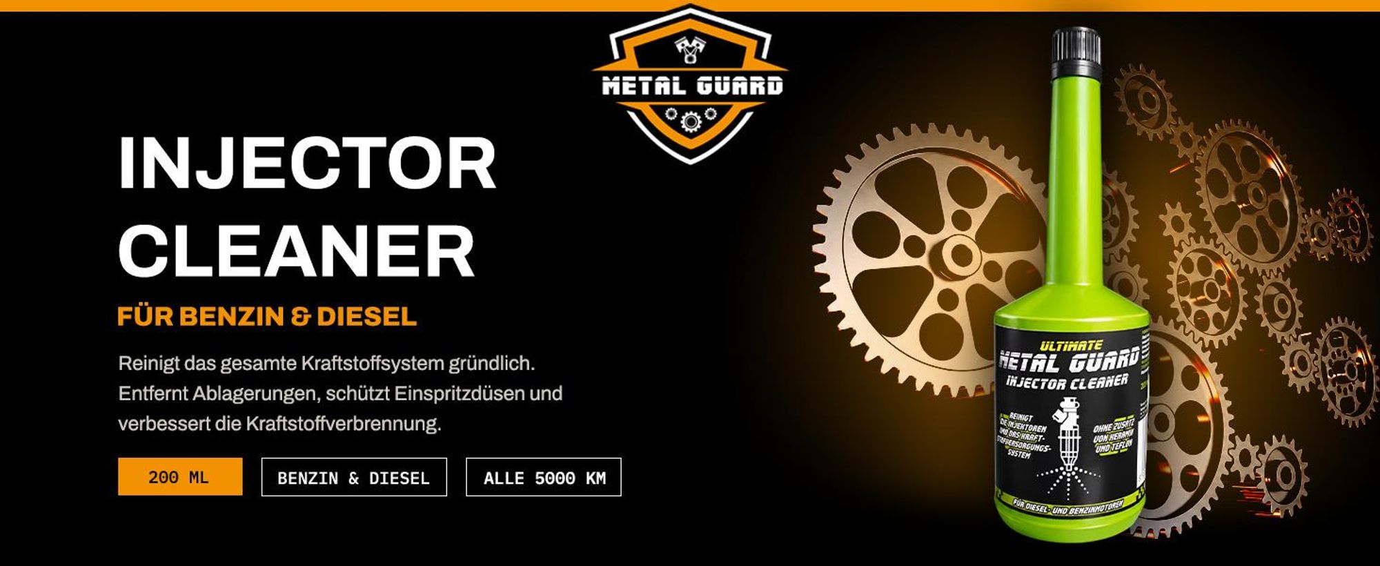 Metal Guard Injector Cleaner 200 ml Kraftstoffsystemreiniger Benzin Diesel LPG Einspritzdüsen Reiniger Korrosionsschutz