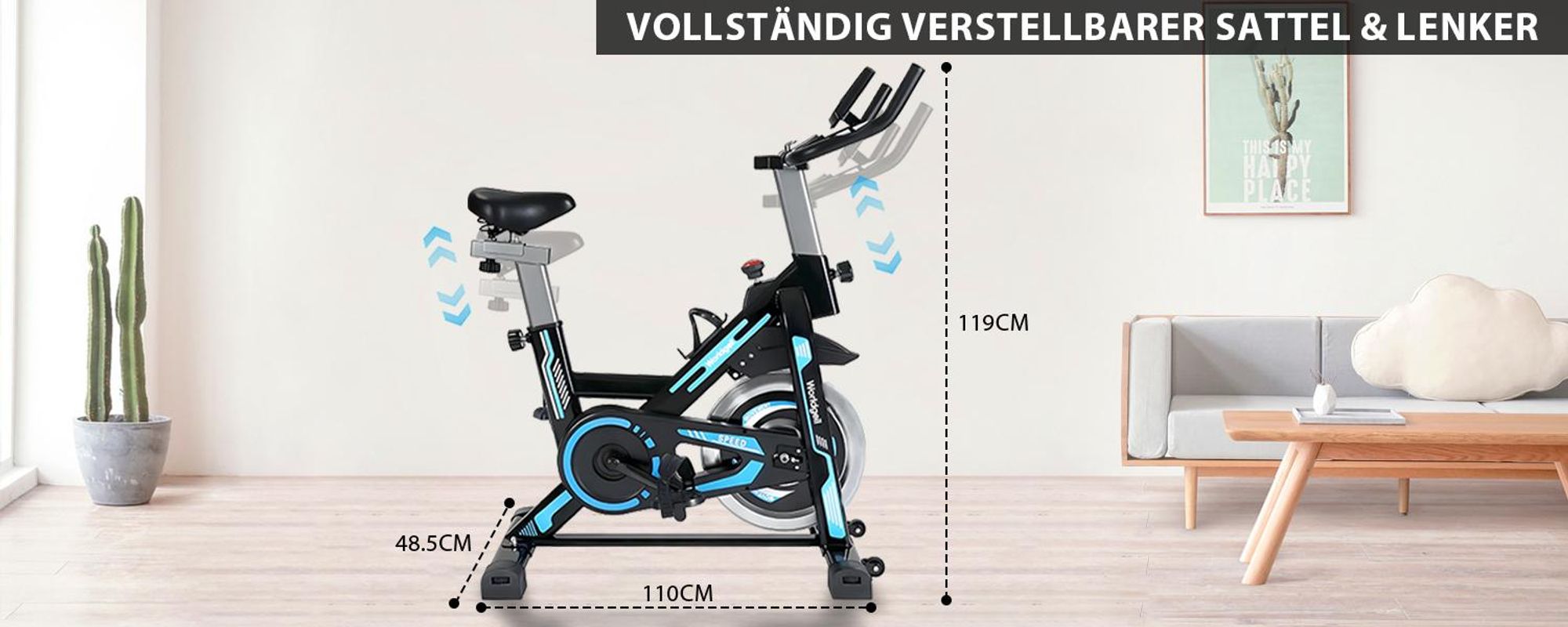 ZMH Heimtrainer Fahrrad Ergometer mit Magnetwiderstand Hometrainer mit LCD Display Tablet Halterung  Bike Indoor Fitnessbikes Fahrradtrainer