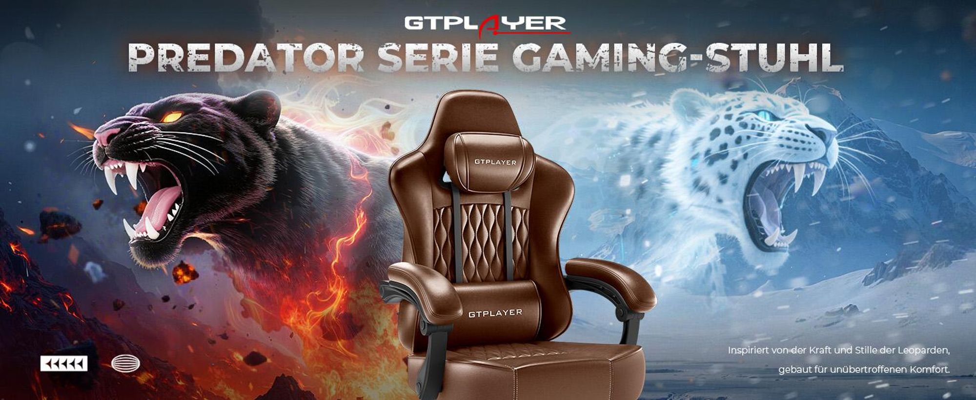 GTPLAYER GamingStuhl, Bürostuhl, Ergonomischer Pc Stuhl, Höhenverstellbarer Drehstuhl, Armlehnen mit Synchronmechanik, Lendenkissen, Kopfkissen