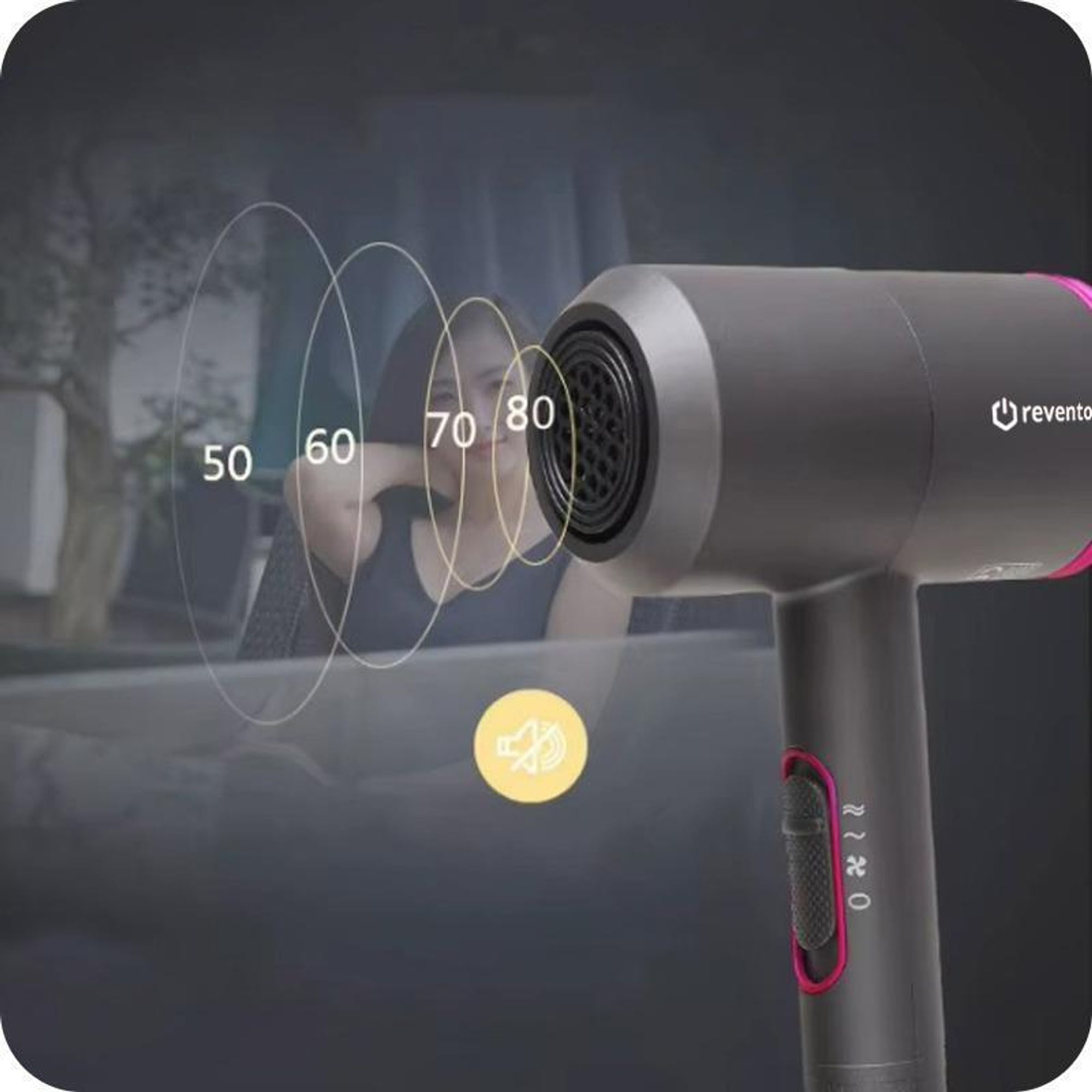 REVENTO® AeroFlow Haartrockner mit Ionenfunktion – Leistungsstark, Präzise, Reisefreundlich