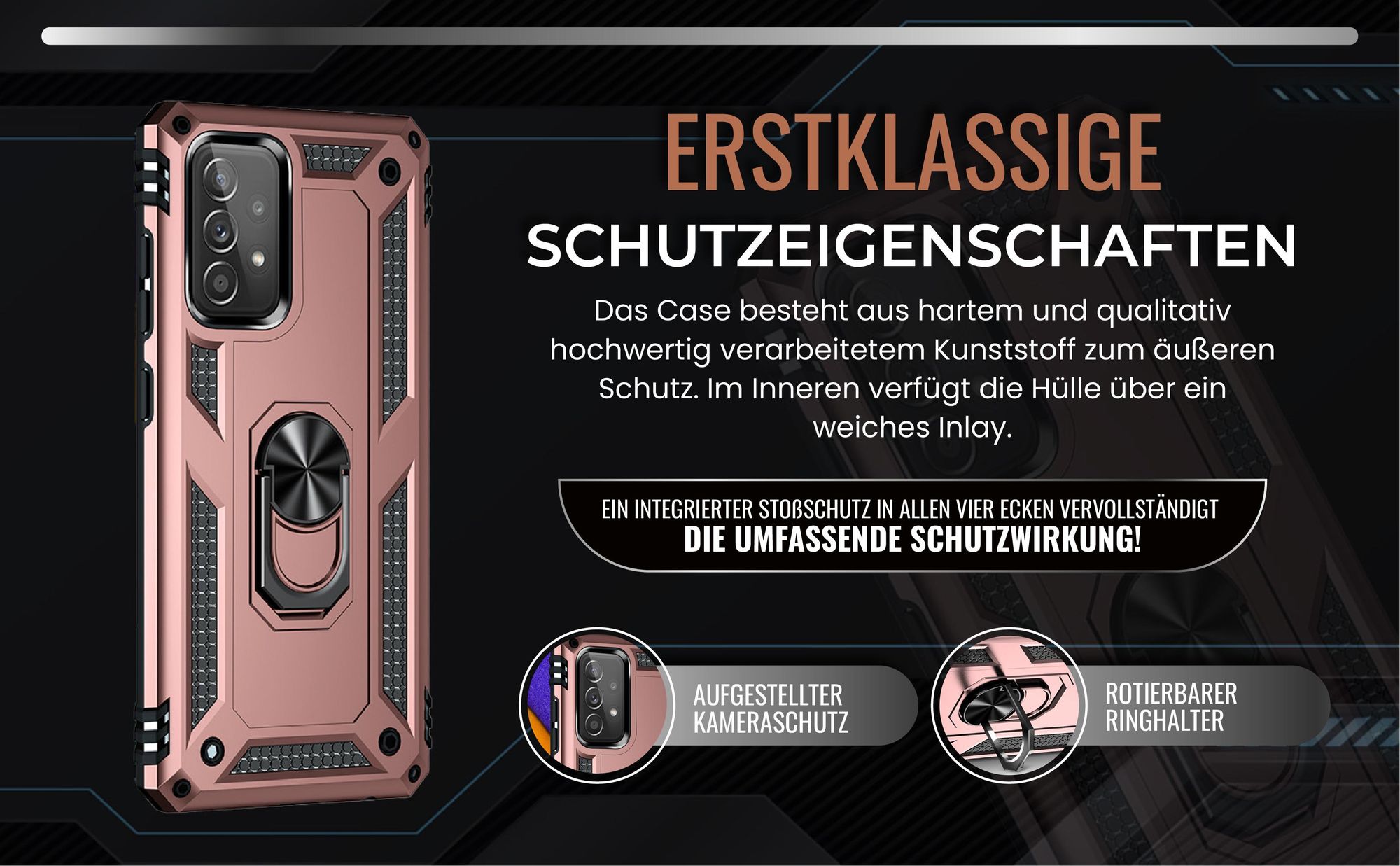 Handycase in Rosegold für Samsung Galaxy A53 5G mit Kameraschutz
