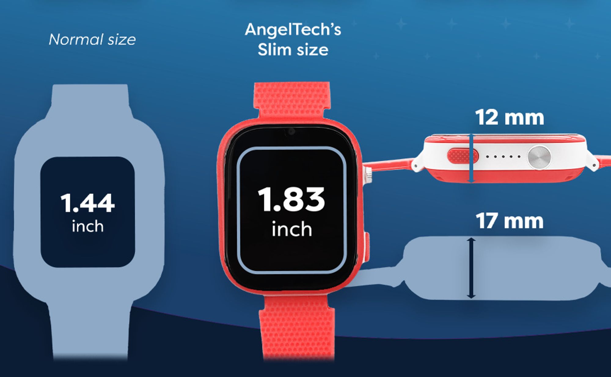 AngelTech Kinder SmartWatch Ultra Slim Design