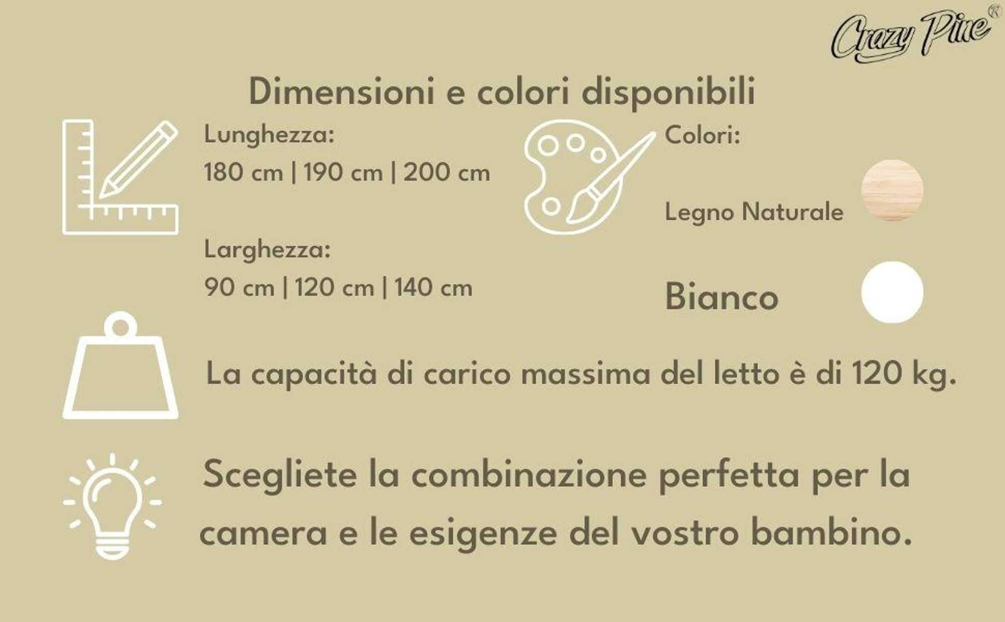 Crazy Pine Letto a Casetta Bianco 140x200 cm – Letto da Pavimento in Legno per Bambini – Gambe Regolabili e Barriera Rimovibile – Crazy House