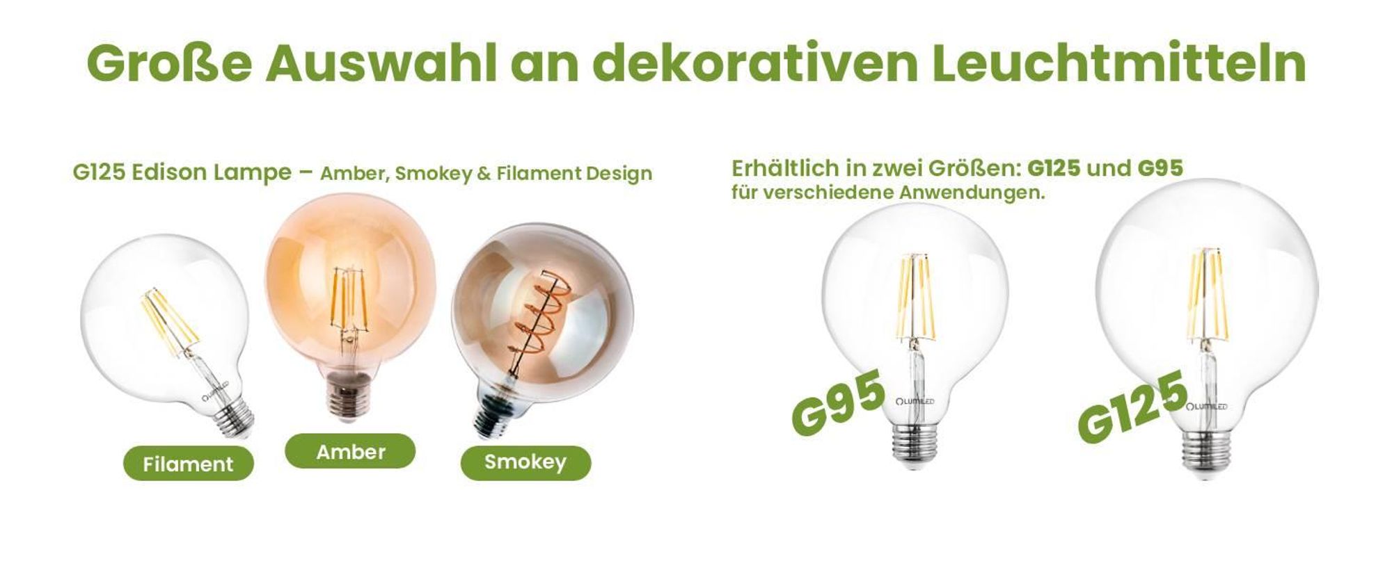 LUMILED G125 E27 LED Vintage Lampe 7W (Entspricht 60W) 806 Lm transparentes Glas Leuchtmittel kugelförmig 4000K Neutralweiß Licht Kugel Retro Birne 360° Glühbirnen Filament