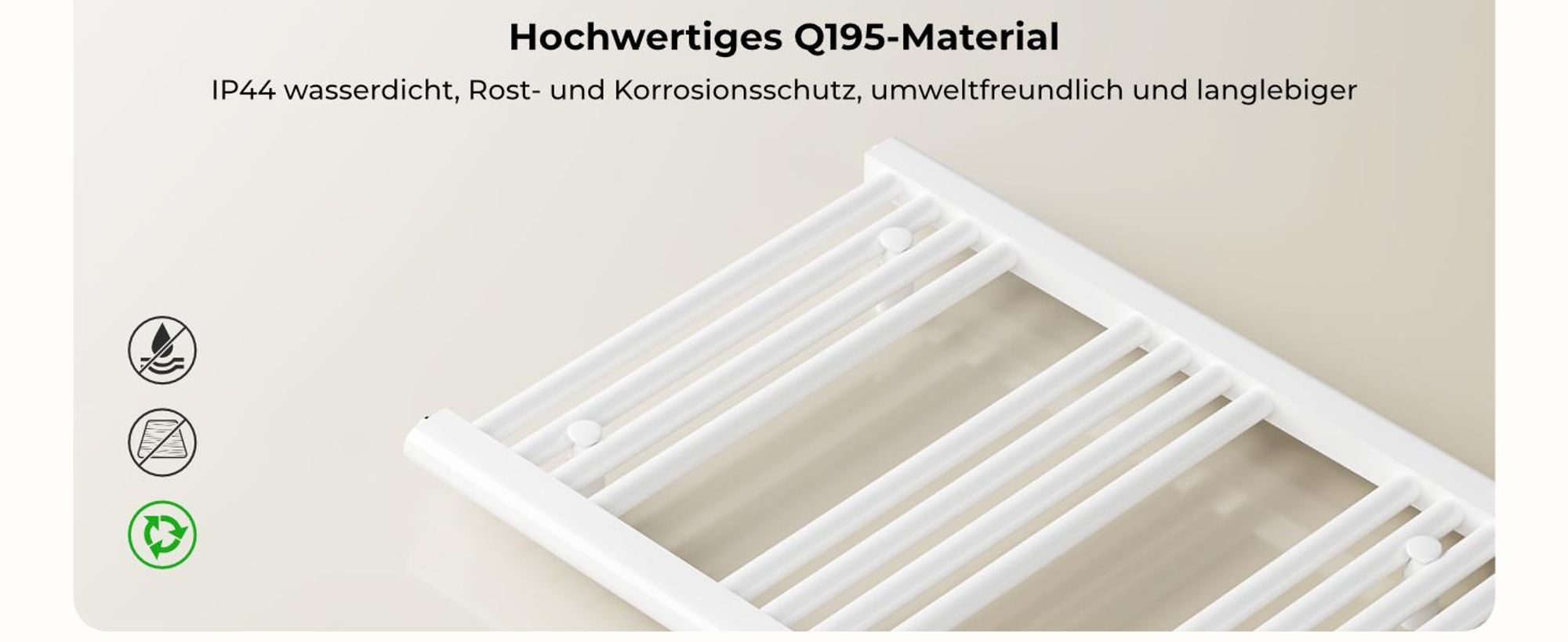 Heilmetz Heizkörper Elektrisches Badheizkörper Handtuchtrockner 140x40cm Weiß Handtuchwärmer Wandmontage Edelstahl
