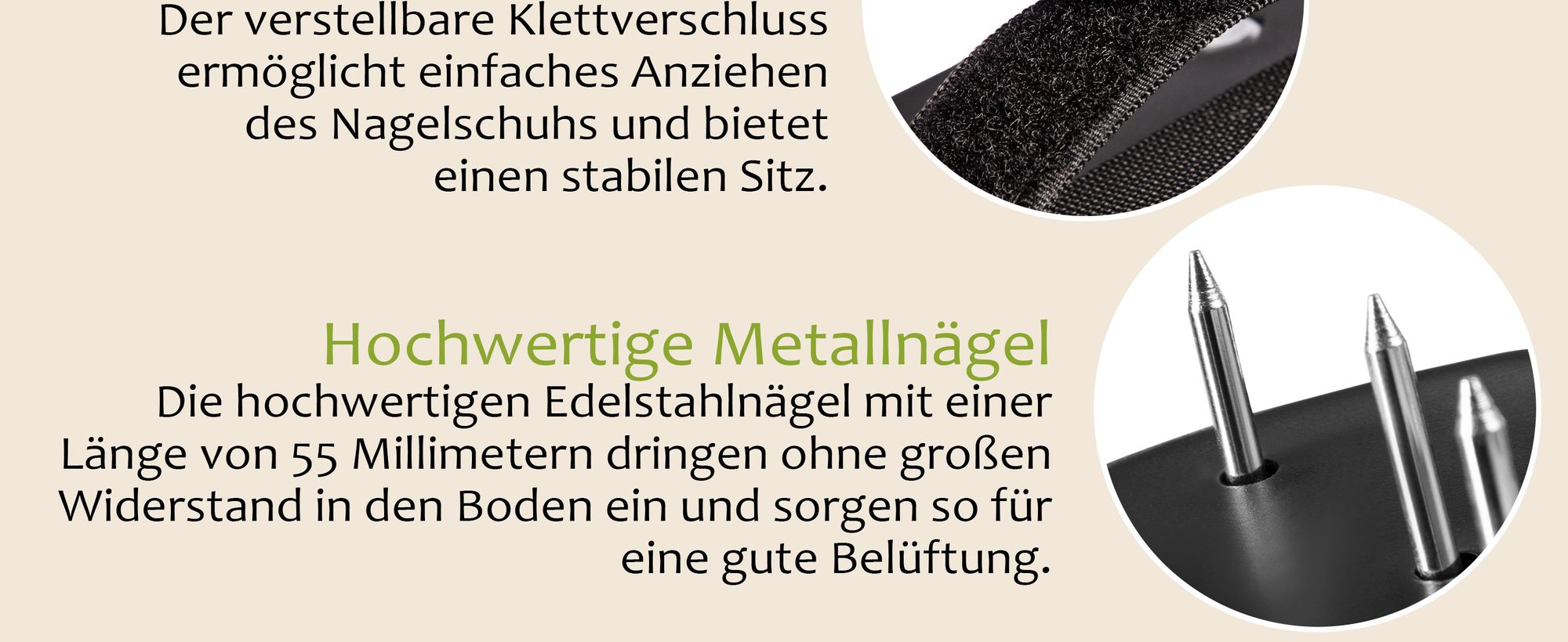 Der verstellbare Klettverschluss ermöglicht einfaches Anziehen
