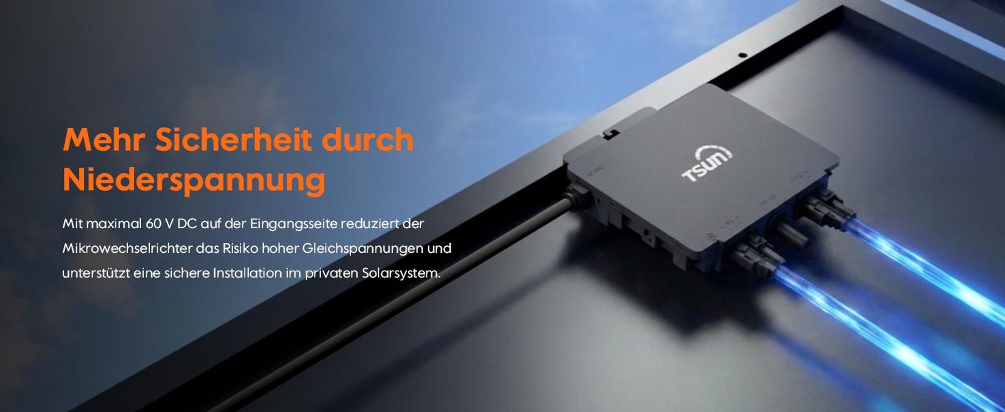 TSUN TSOL-MS800 Mikro-Wechselrichter 800W mit mit Anschlusskabel, Integriertes WLAN, Fernüberwachung per App, Separates MPPT für jedes Panel, 0% MwSt