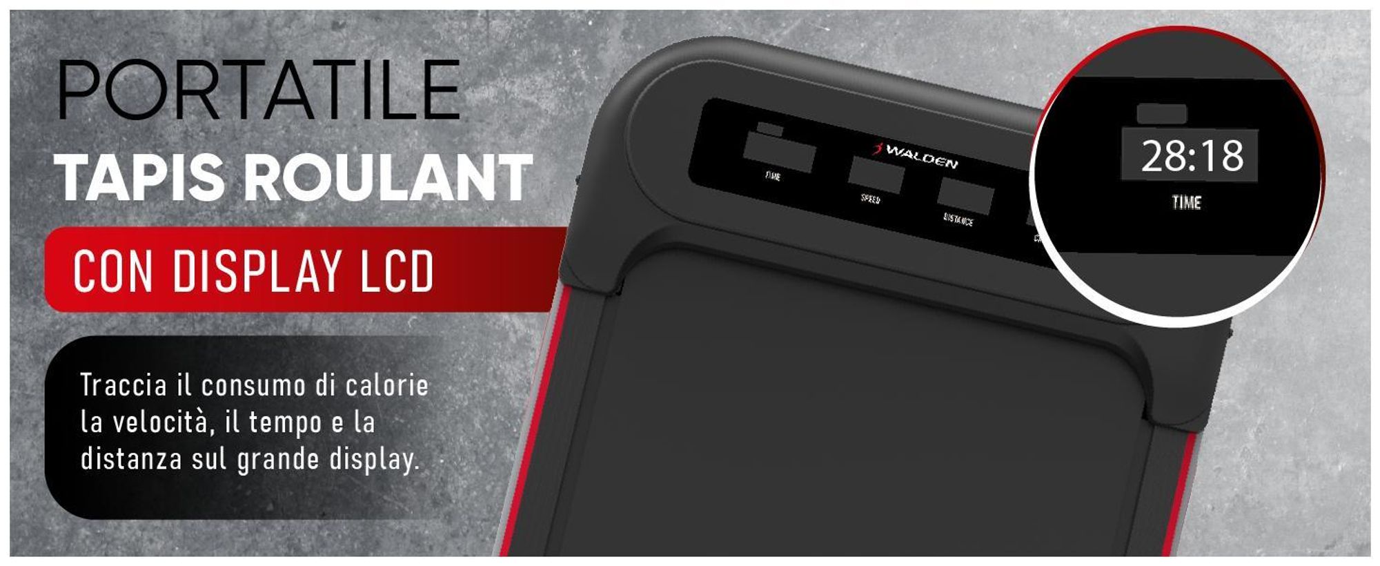 Walden F2200 Walking Pad Tapis roulant 2 in 1 (1-6 km/h) compatto, silenzioso e confortevole per l'ufficio domestico, il fitness e l'allenamento leggero