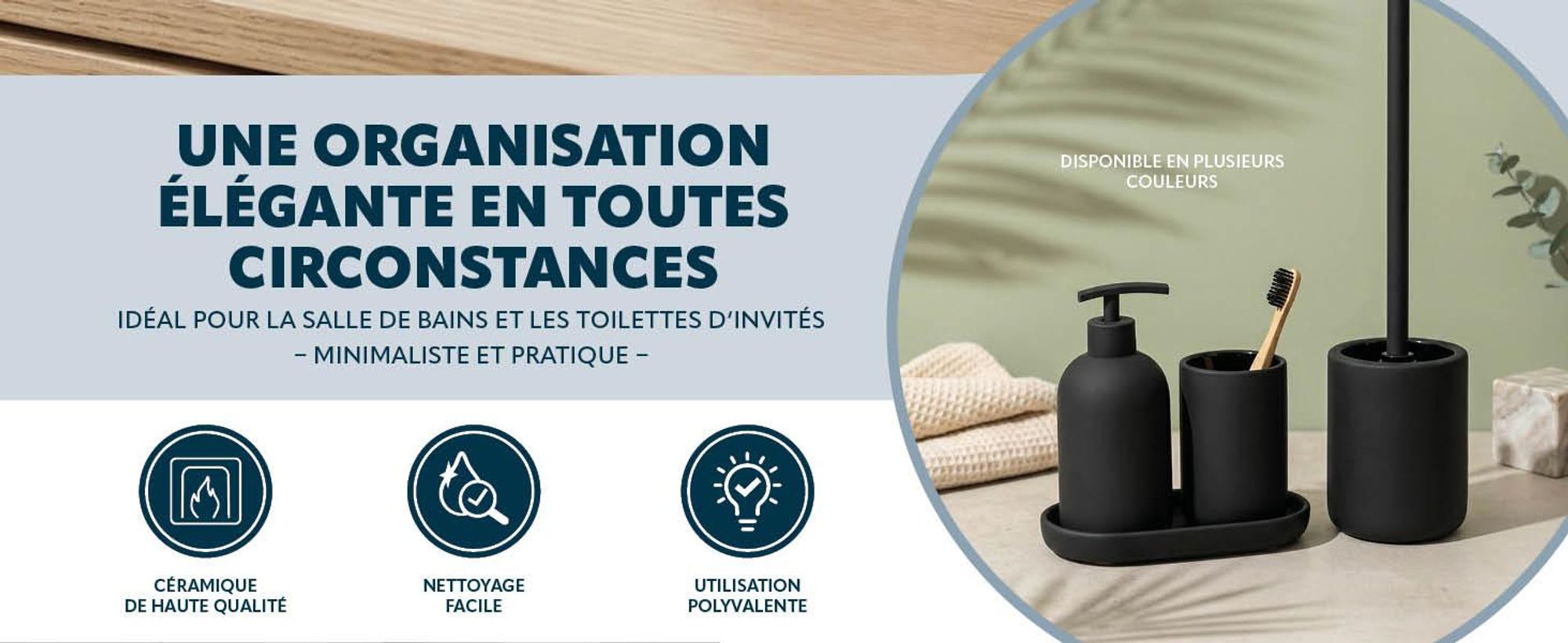 Accessoires de salle de bains en céramique