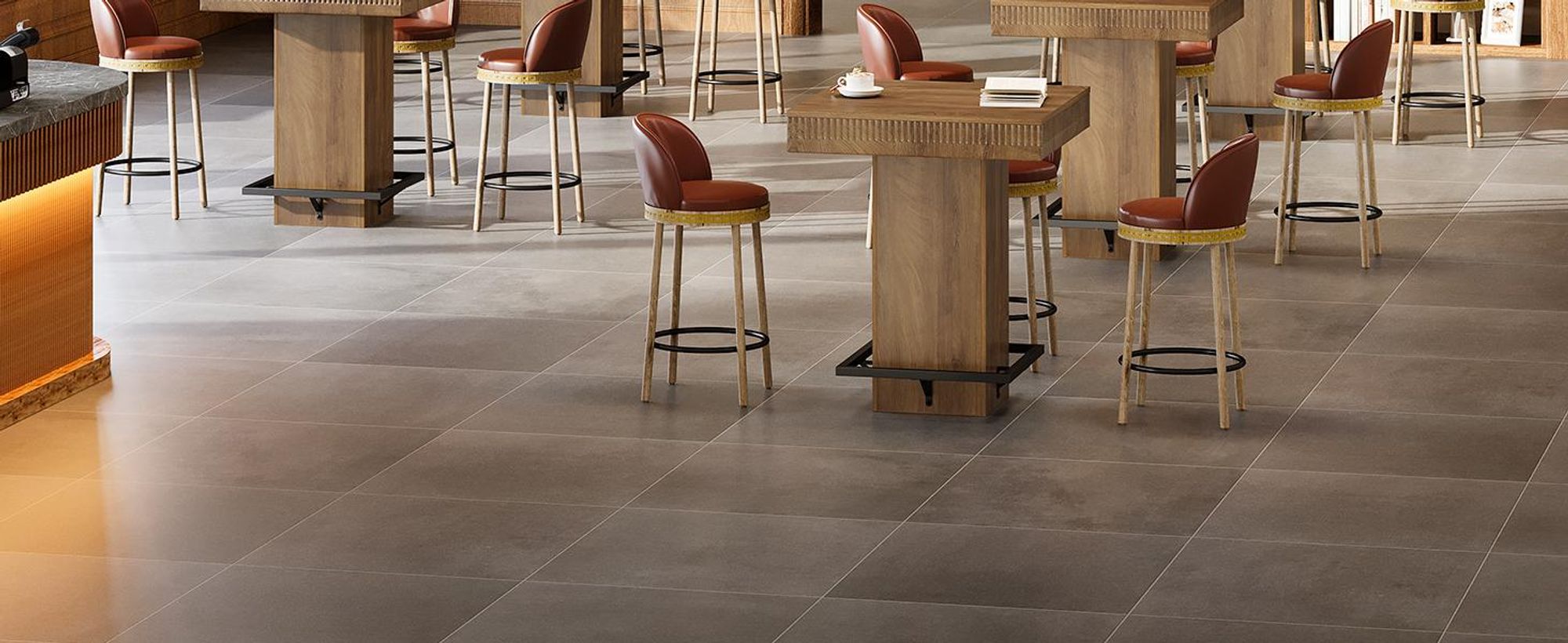 Tavolo da bar Tribesigns, altezza 95 cm, tavolo da bistrot quadrato in legno con poggiapiedi in metallo, tavolo alto industriale per piccoli bar, angoli caffè, marrone