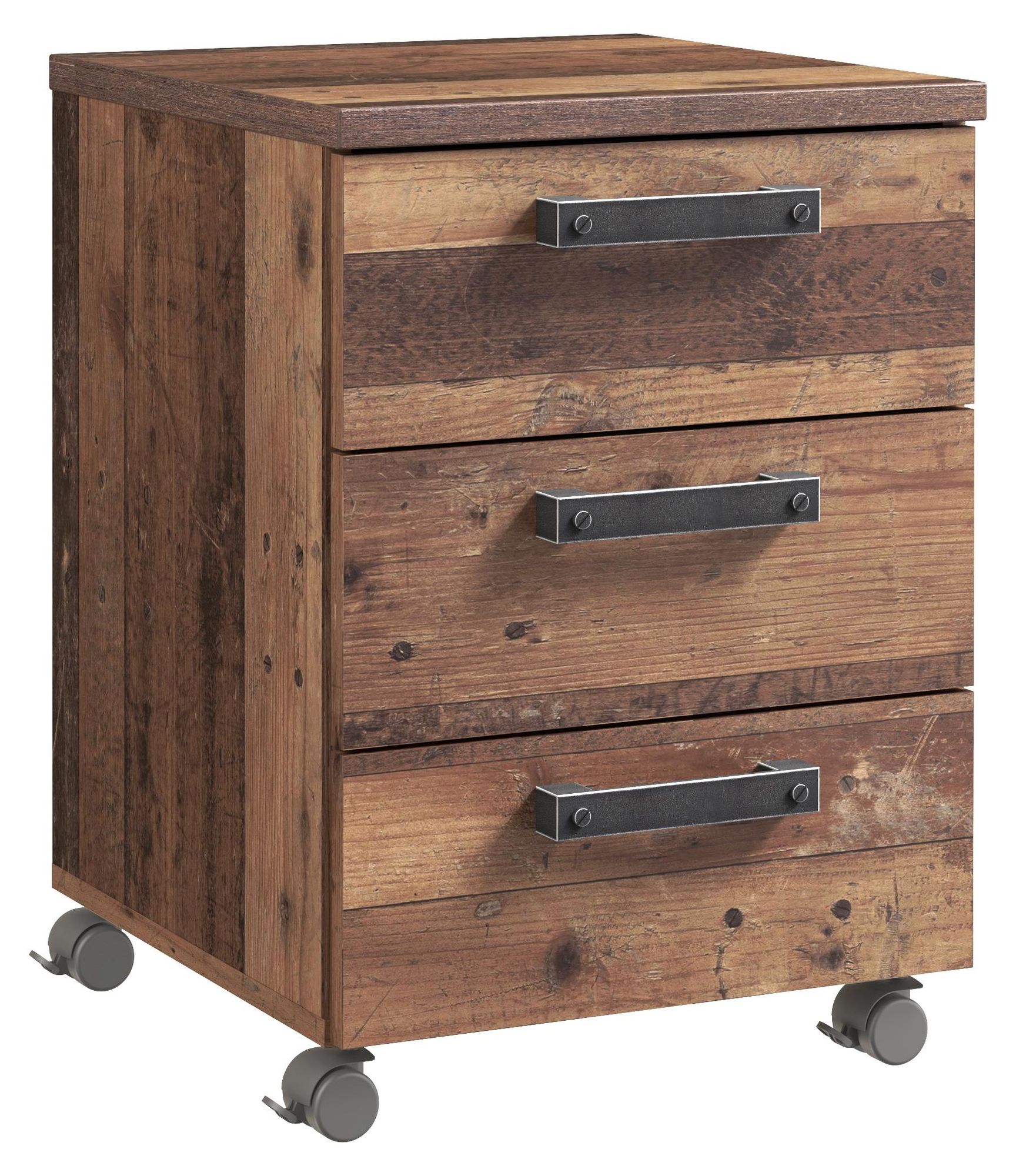 freiraum Celon Rollcontainer – Regalwagen/Container mit 3 Schubladen im Vintage-Design