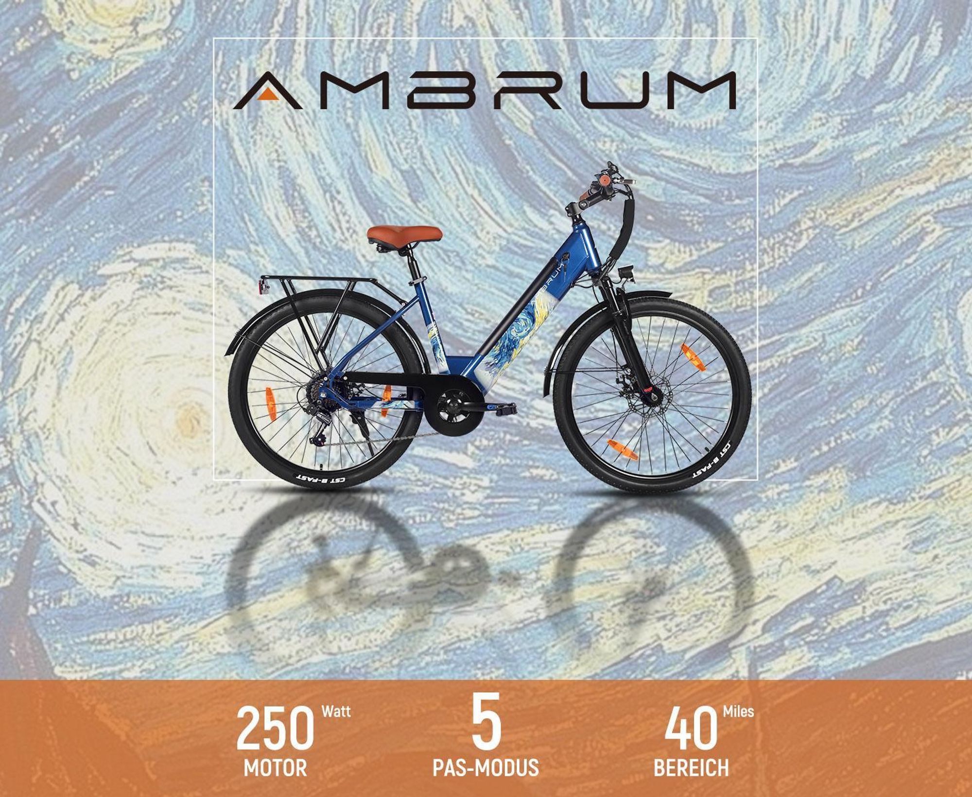 Hiland 26 Zoll 7-Gang 250W Elektrofahrrad für Männer und Frauen, Elektrisches Citybike mit 36V 10,4Ah Akku, Mit Frontlicht, Weiß
