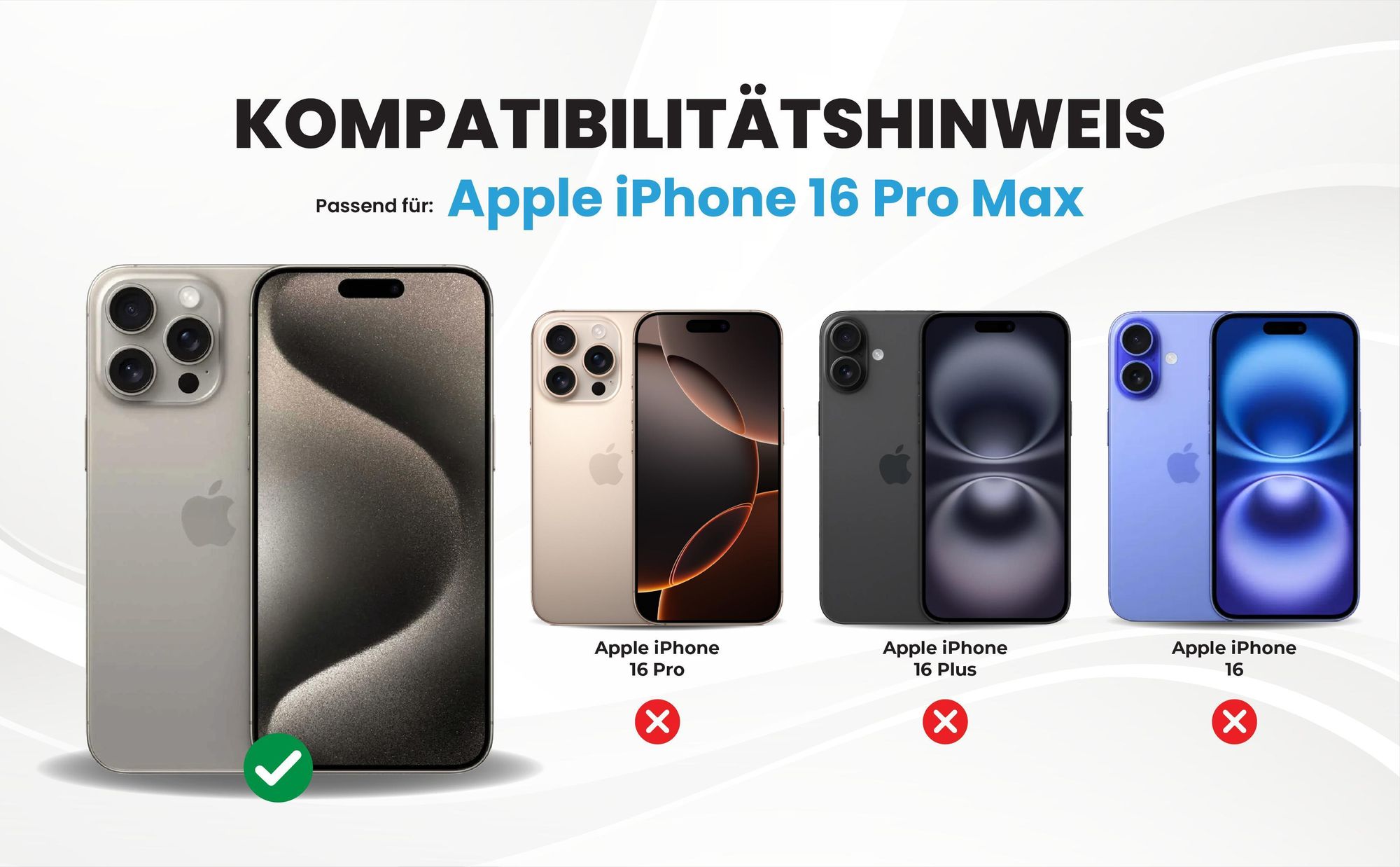 Kompatibilitätshinweise Hülle für Apple iPhone 16 Pro Max
