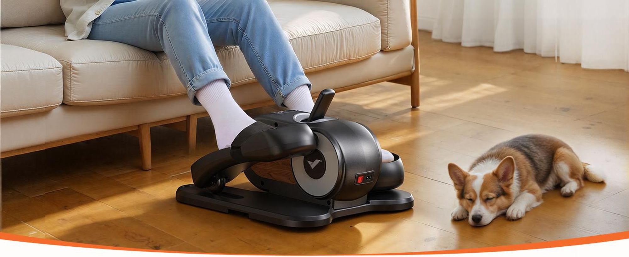 Mini Ellipsentrainer & Stepper – kompakter Crosstrainer mit 12 Geschwindigkeiten, LCD-Display, platzsparend, Heimtrainer für Beine & Po