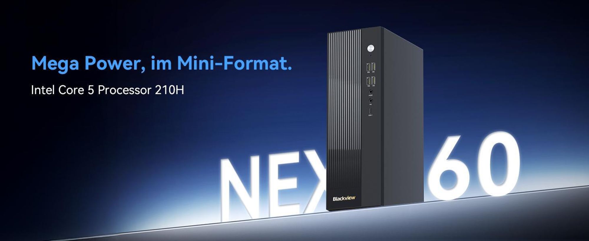 Blackview NEX60 Mini-PC: Intel Core 5 210H, 16GB DDR4 (max. 64GB), 512GB PCIe 4.0 SSD (max. 4TB), Dual 4K Display, Wi-Fi 6, 15 Ports, Windows 11 Pro