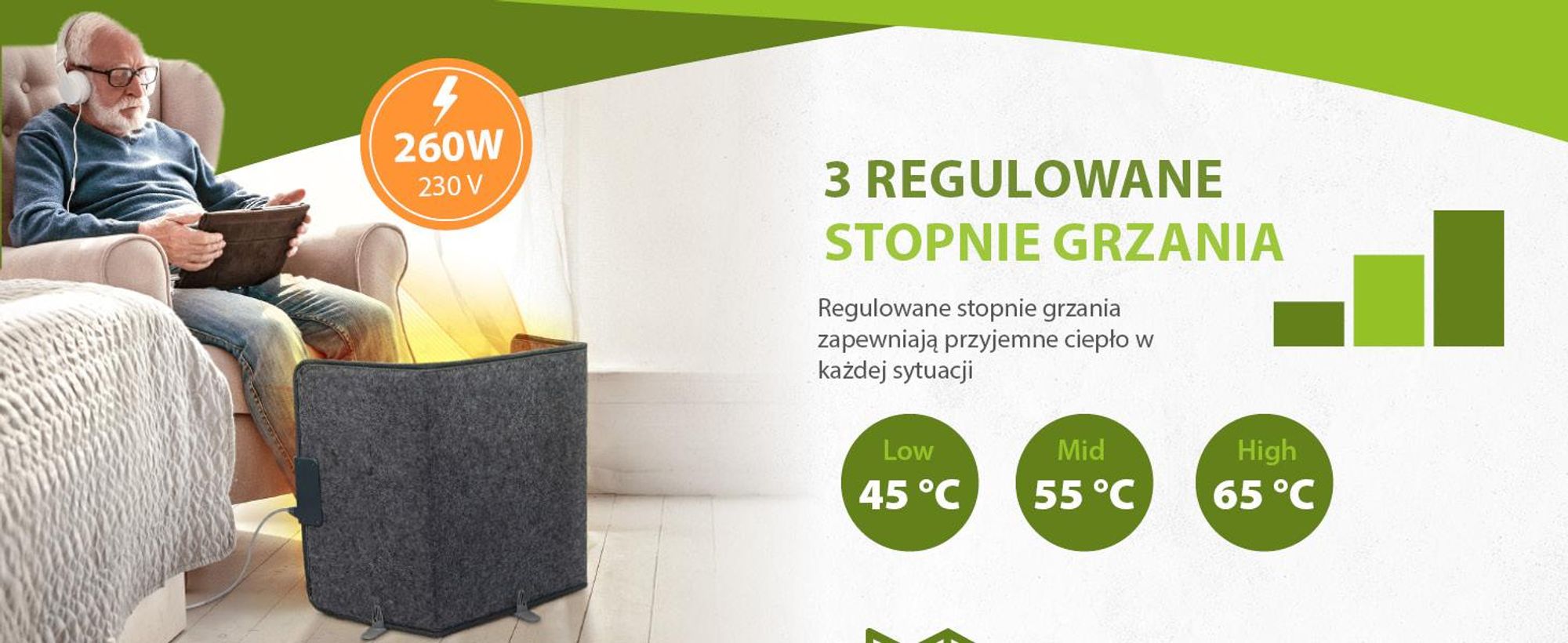 Składany panel grzewczy 51x100cm grzejnik stołowy na podczerwień do 60 °C składana ściana grzewcza