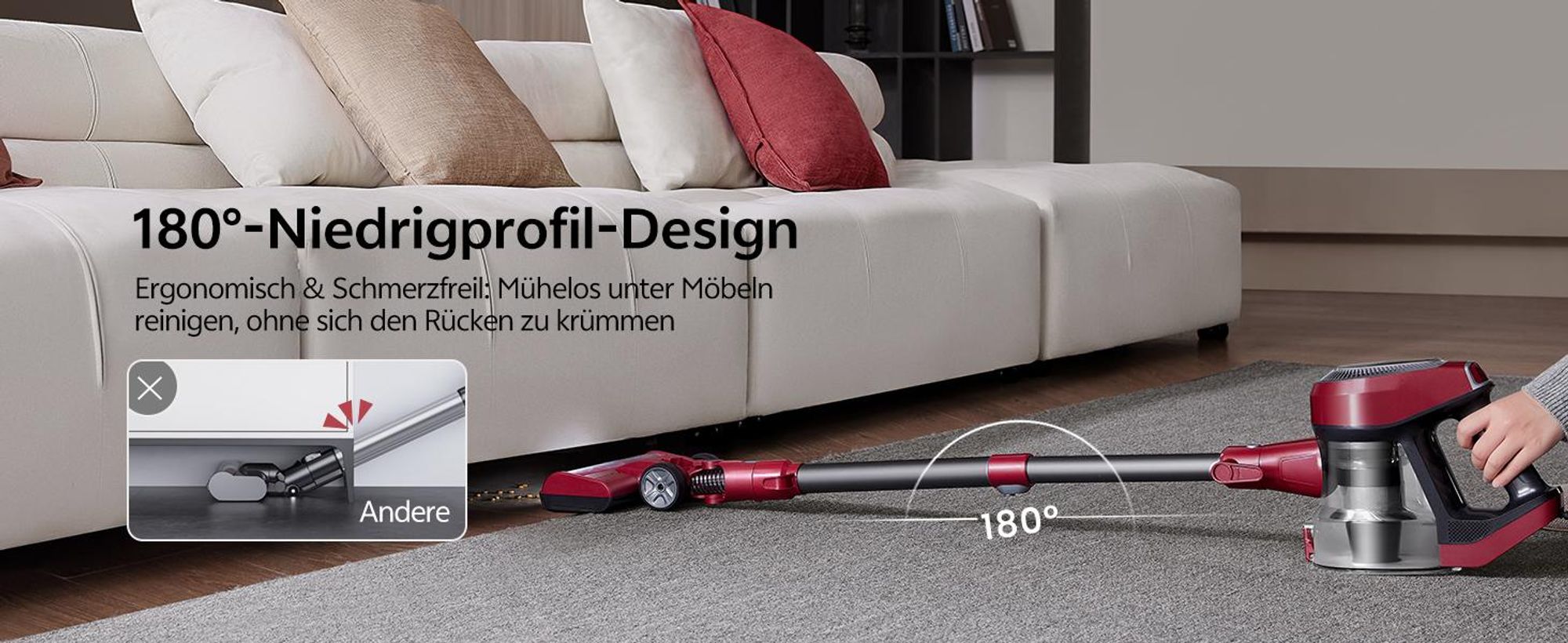 Vactidy C8+ Staubsauger mit Kabel 7m/ 60kPa/ 600W/ 6-stufige Filterung/ 4-in-1/ 1.5LStaubbehälter/ GreenEye-Technologie / Zero-Tangle-Bodenbürste