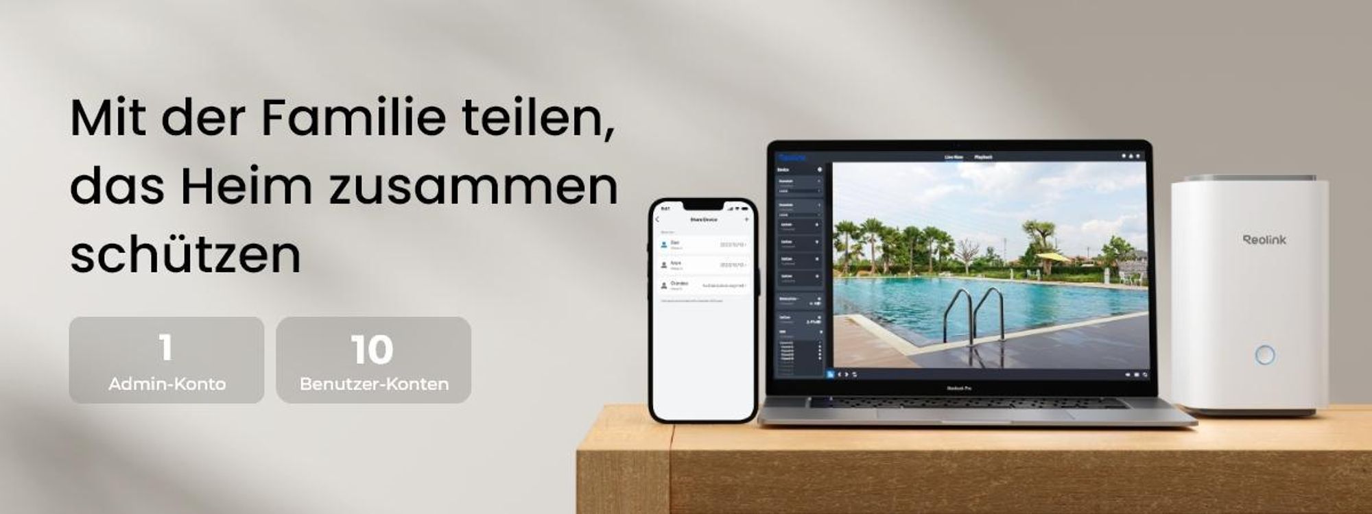 Reolink Argus PT Ultra+Solarpanel x2 mit Home Hub, 4K 8MP Akku Überwachungskamera Set, 5/2,4 GHz, 360° Schwenkbar, mit 64GB SD-Karte, Schwarz