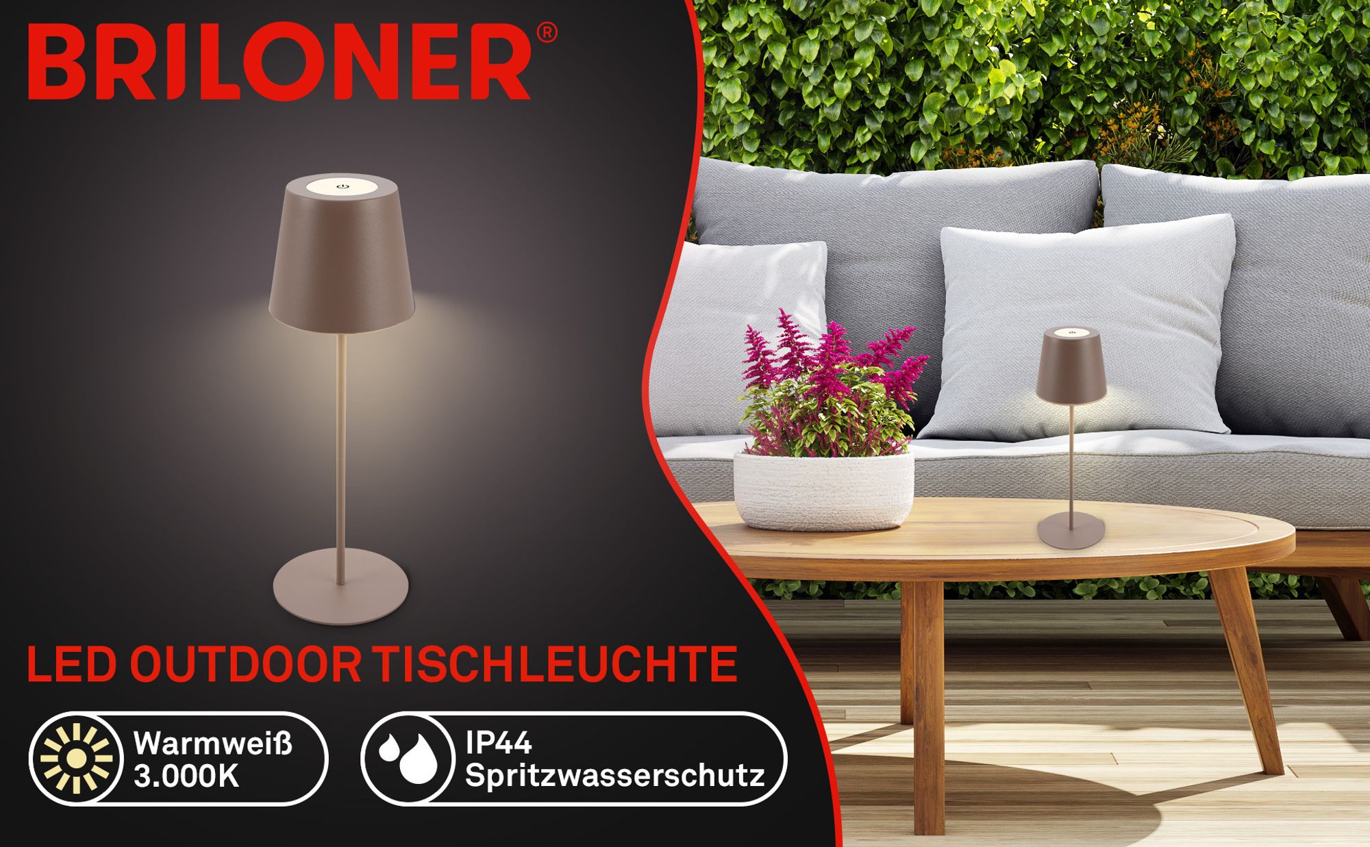 Tischlampe Akku Tischleuchte Kabellos Touch höhenverstellbar Akku tauschbar