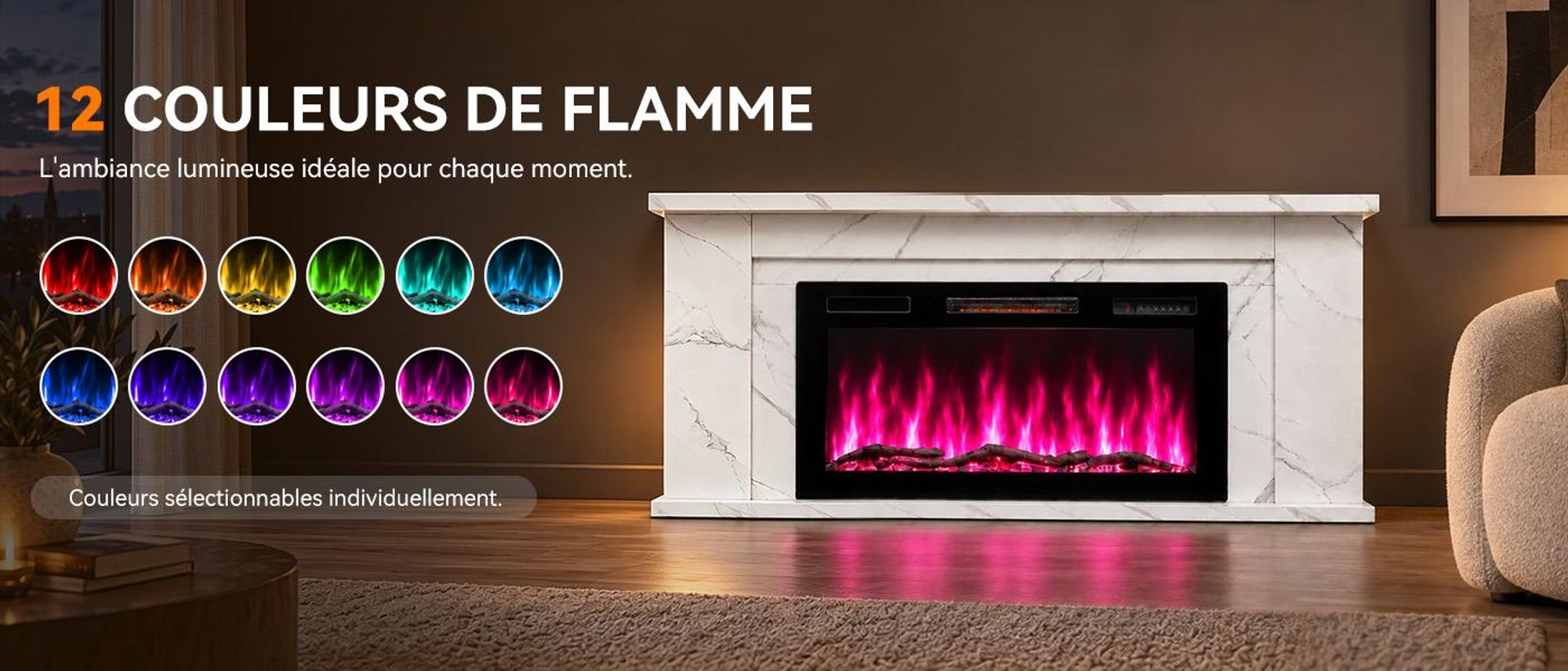 Effet de flamme 3D réaliste pour une atmosphère personnalisée