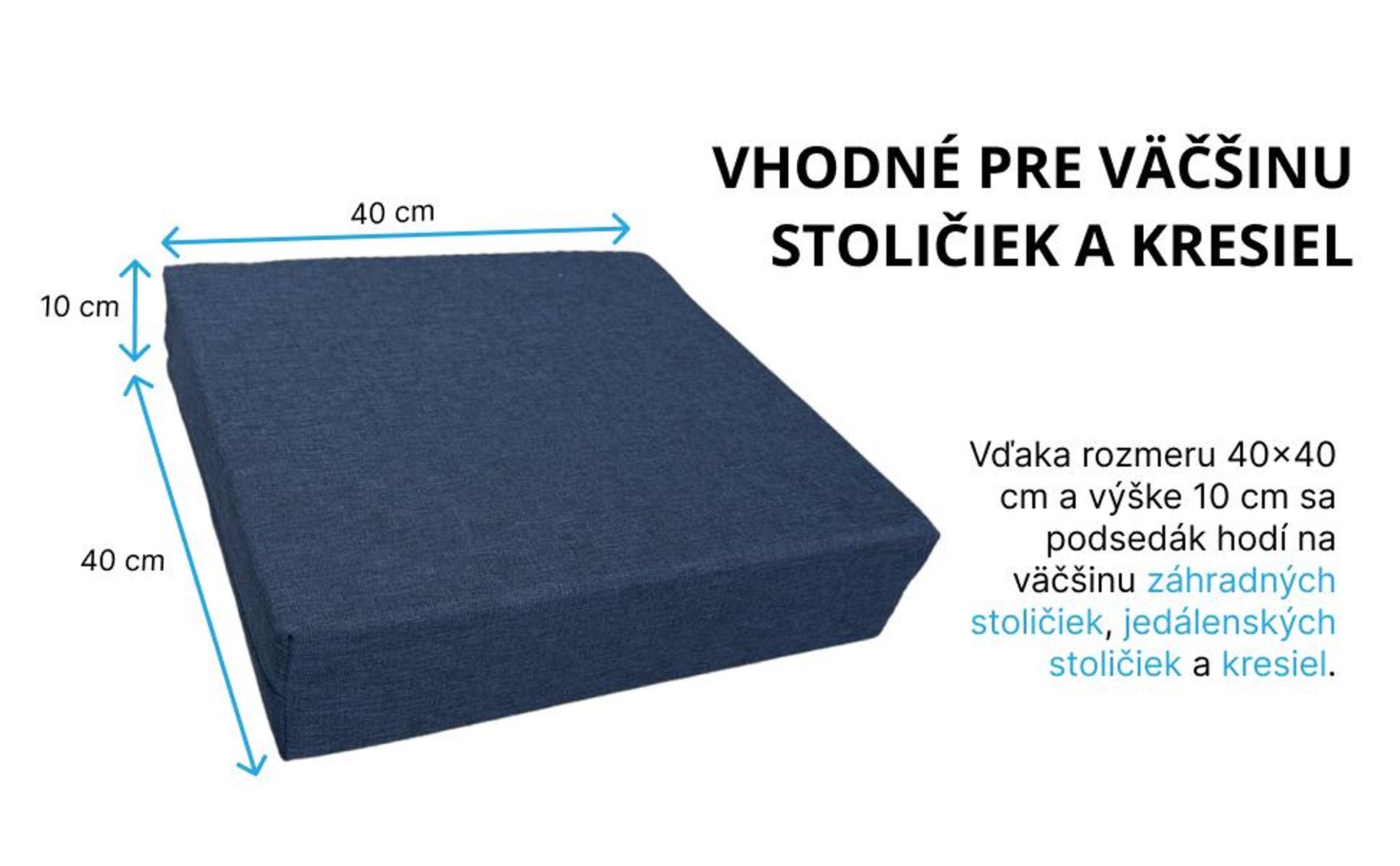 Ergonomický sedací vankúš podsedák zvýšenie so zipsom látkový poťah hrubý na stoličku pohovku