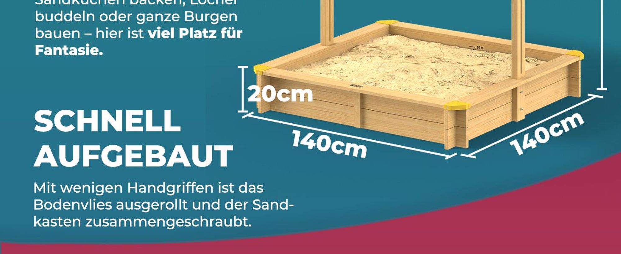 SPIELWERK Sandkasten Fritzi Sonnendach