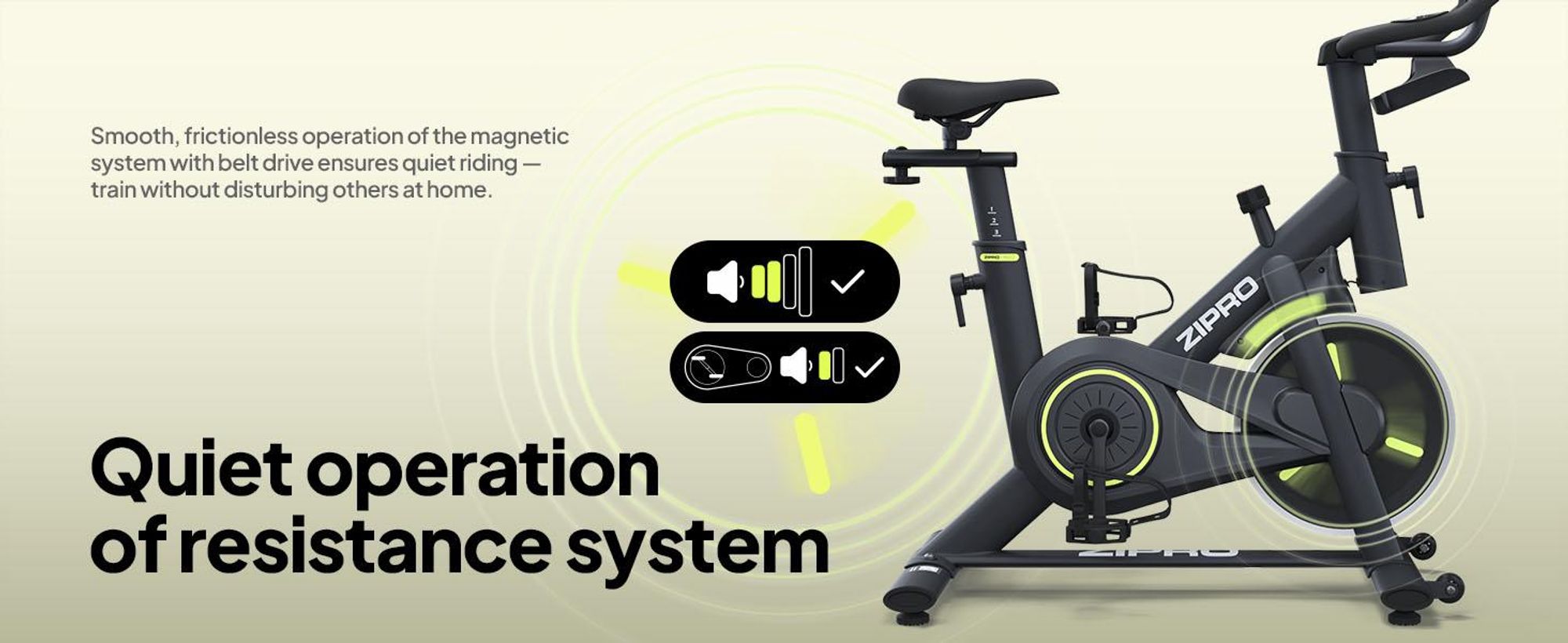 ZIPRO Domáci trenažér Modo Bluetooth aplikácia Indoor Cycle Fitnessbike Domáci trenažér Bike tichý Cardio tréning Seniori 110 kg Tréningové kolo Kinomap