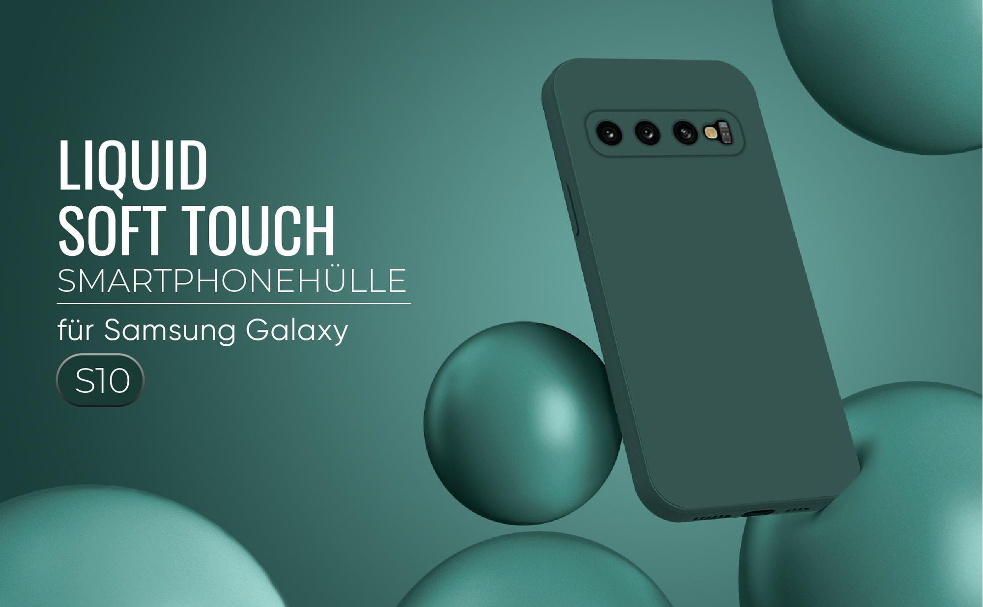 Liquid Soft Touch Smartphone Hülle in Grün für Samsung Galaxy S10