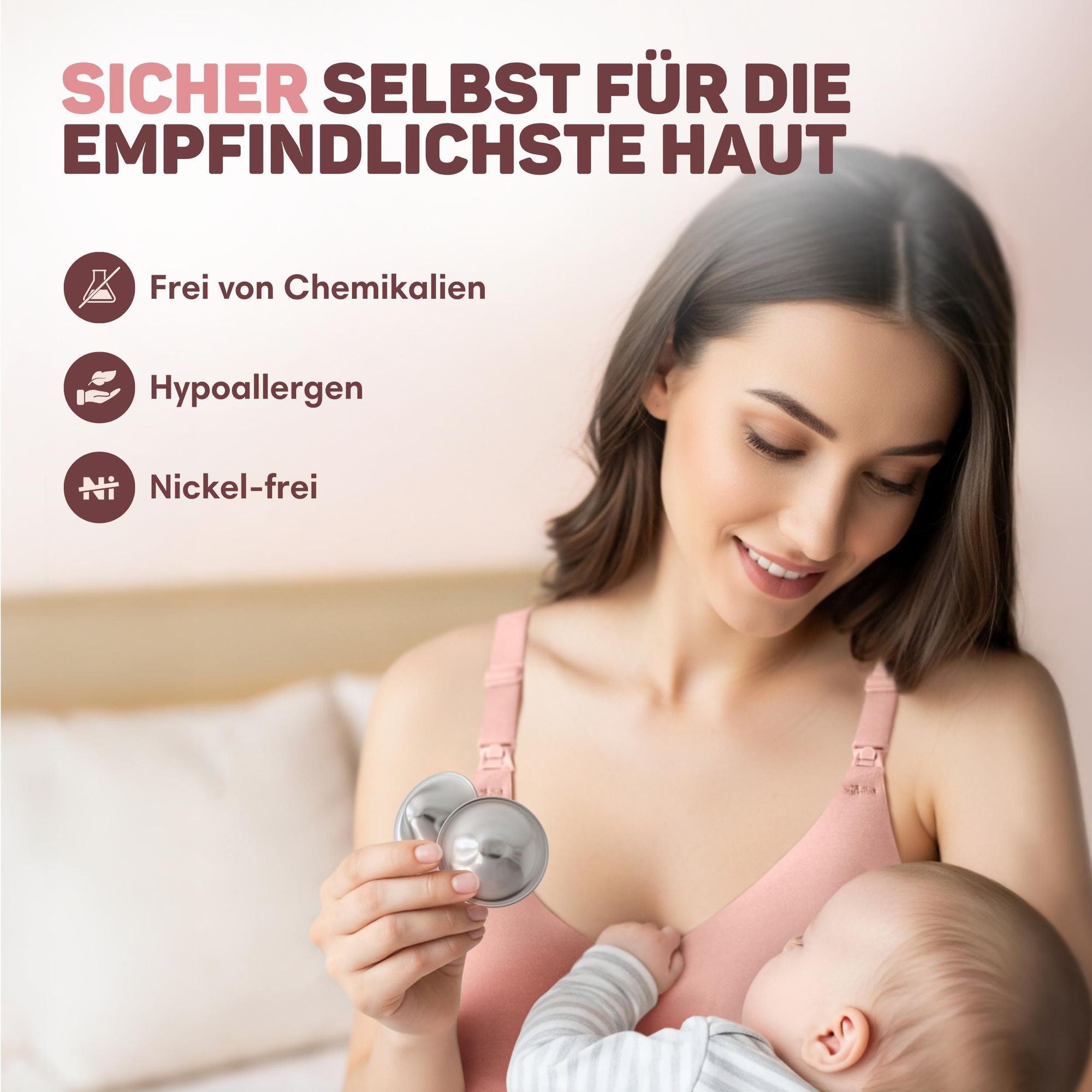 Vulpes Goods Silberne Brustwarzenabdeckungen, Stillbecher, 999 reines Silber hypoallergen und wiederverwendbar Brustwarzenschilde zum Stillen, Größe M