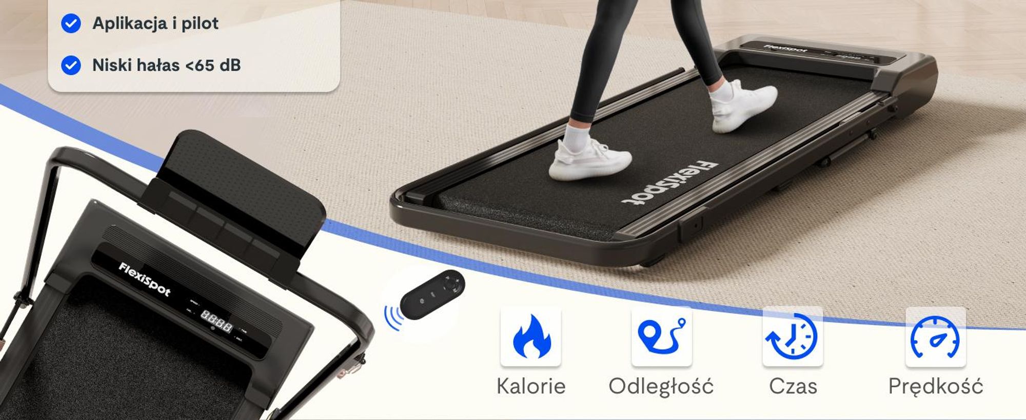 Bieżnia FLEXISPOT, maty do chodzenia 3 w 1, prędkość 1–12 km/h, obciążenie do 140 kg, z funkcją aplikacji, wyświetlaczem LED, pilotem zdalnego sterowania, smarami do użytku domowego i biurowego, kolor czarny