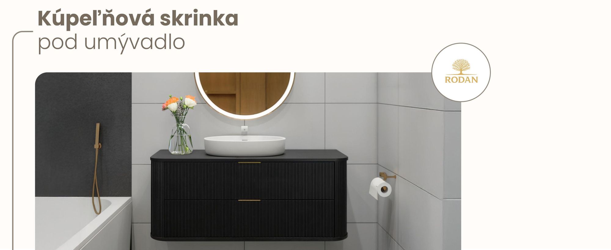 Kupelnova Skrinka 120 CM Čierny Matný MDF 2 Zásuvky
