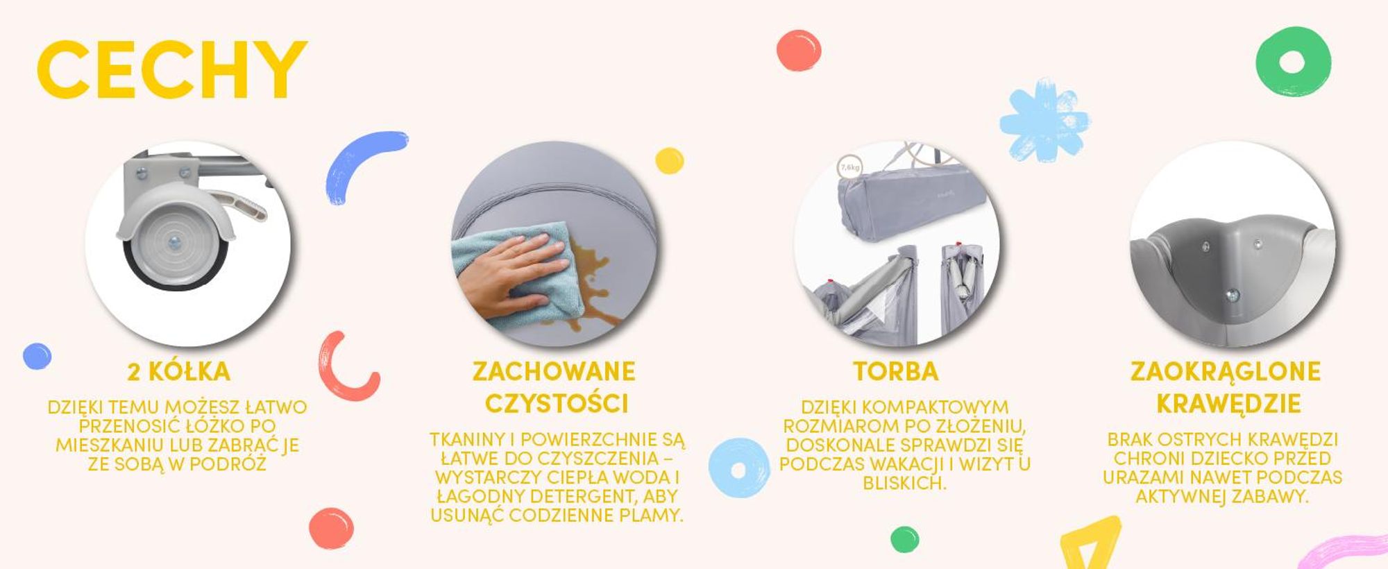 Kojec Turystyczny Składany Podróżny Łóżeczko dla Dziecka Materac Torba 2w1 ZONI