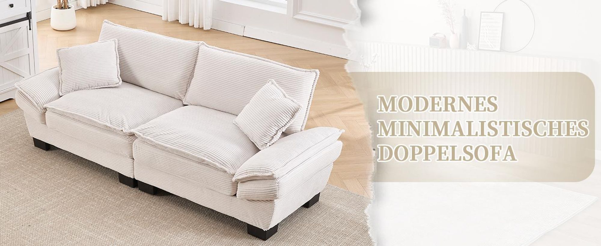 LVHOM Doppelsofa mit Kissen, 2-Sitzer Sofa mit tiefer Sitze, Polstersofa Polstersessel Chaiselongue Loungesofa, für Wohnzimmer, Dunkelgrau